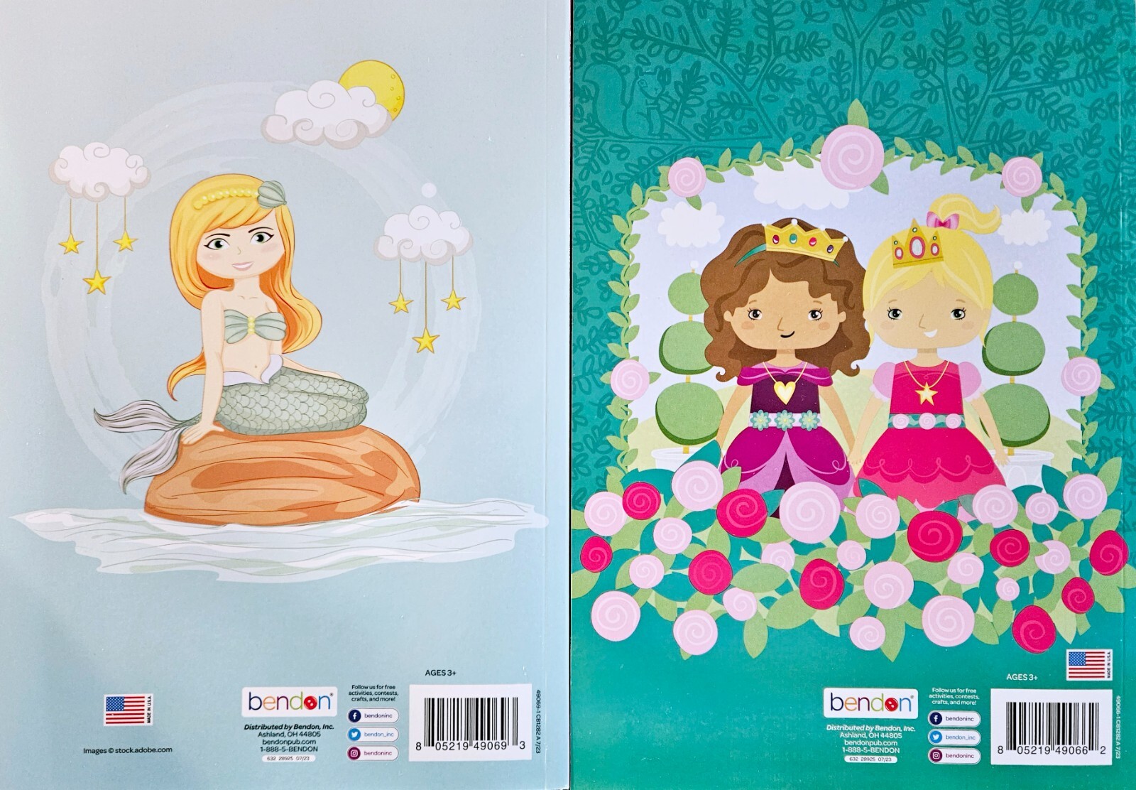 MERMAID & PRINCESS Giant Coloring & Activity Books 256 pages total BRAND NEW