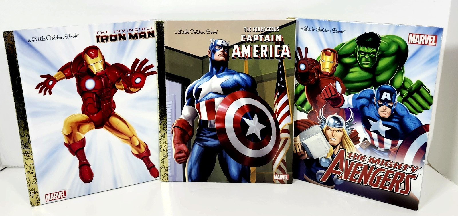 Marvel Little Golden Book Lot-3 IRON MAN, Avengers, Captain America HC 2010s
