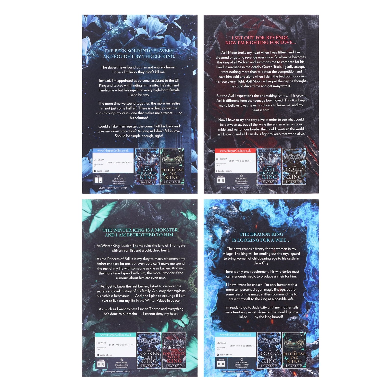 Kings of Avalier Series By Leia Stone 4 Books Collection Set – Fiction – PB