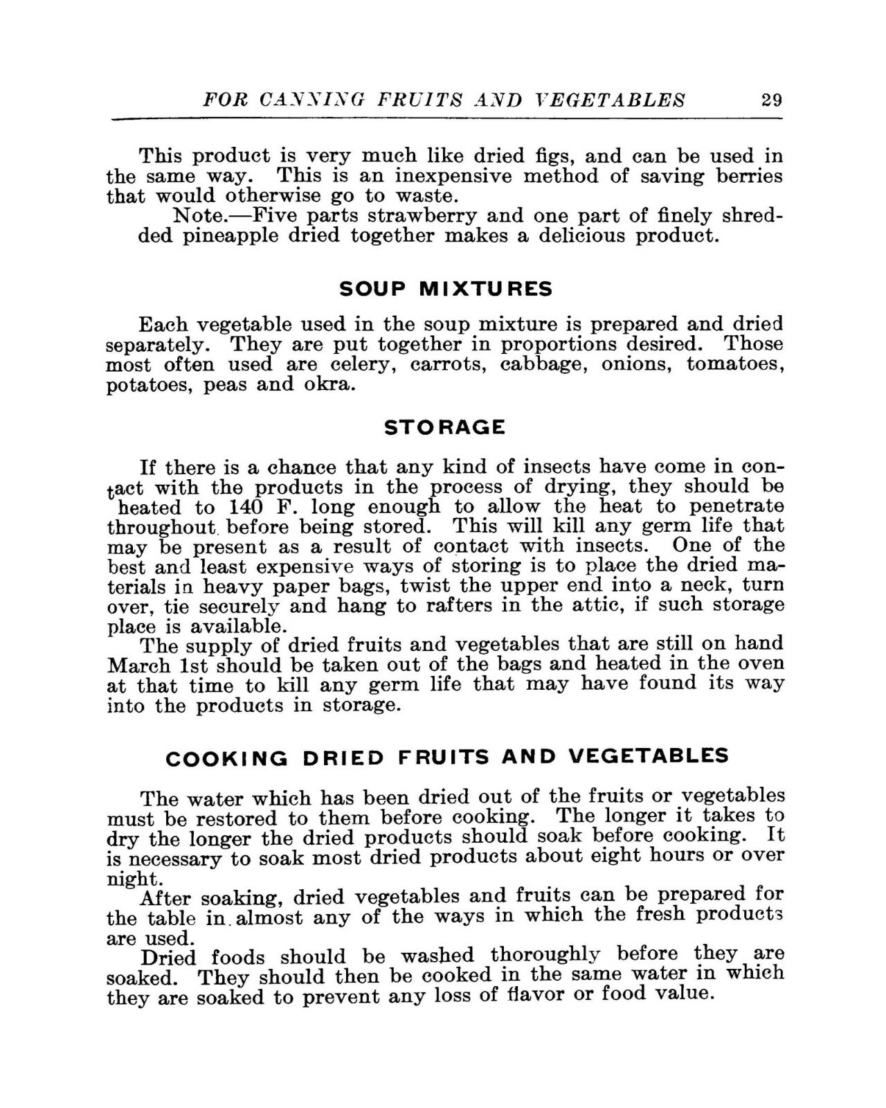 Valuable Recipes For Canning Fruits And Vegetables 1920 (30 Pages)