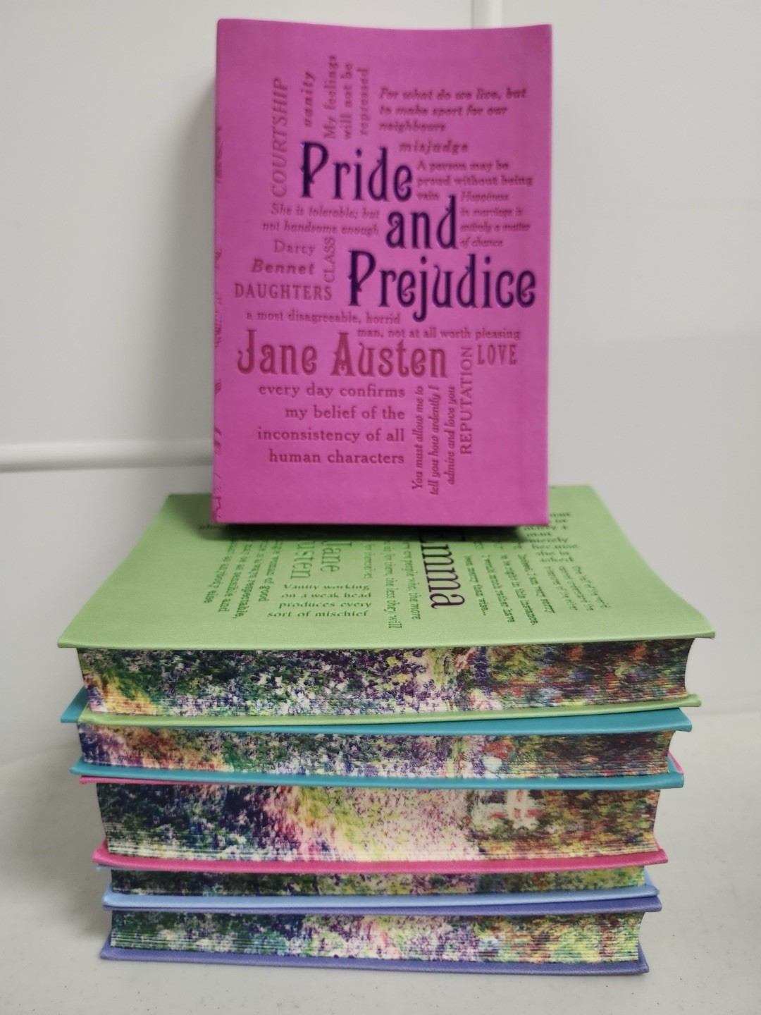 Jane Austen 6 Book Faux Leather Bound Set with Decorative Pages New