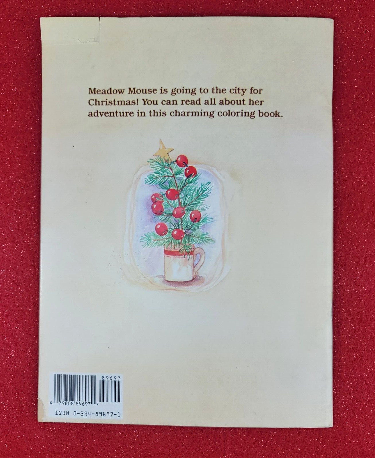 Vintage 1988 Meadow Mouse’s City Christmas Story Coloring Book 47 Pages