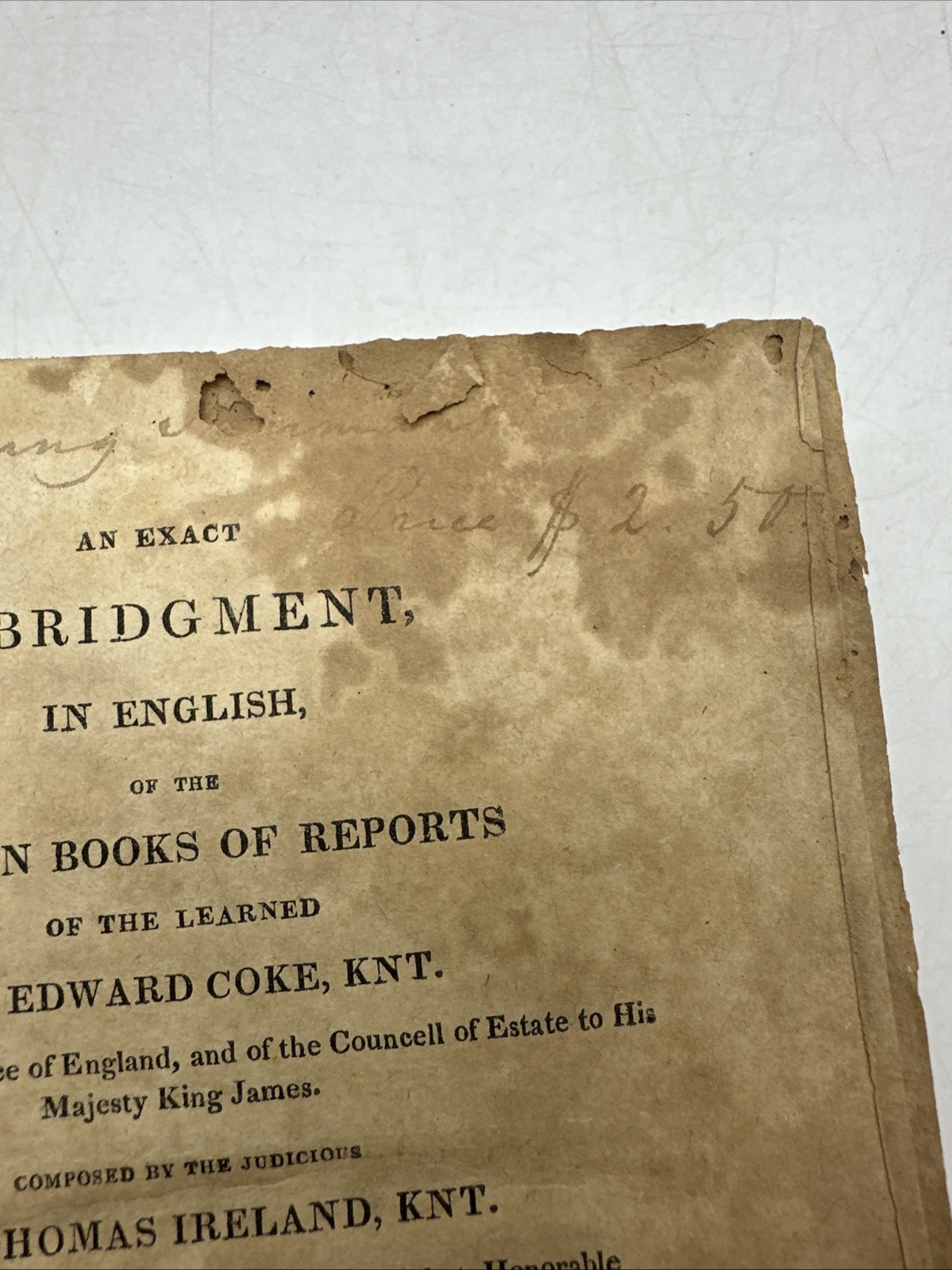 Exact Abridgement Eleven Books Reports Learned Coke Law England (33-10)