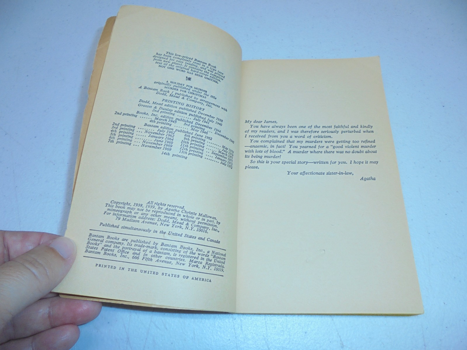 A Holiday For Murder Agatha Christie Paperback Book Vintage 1972