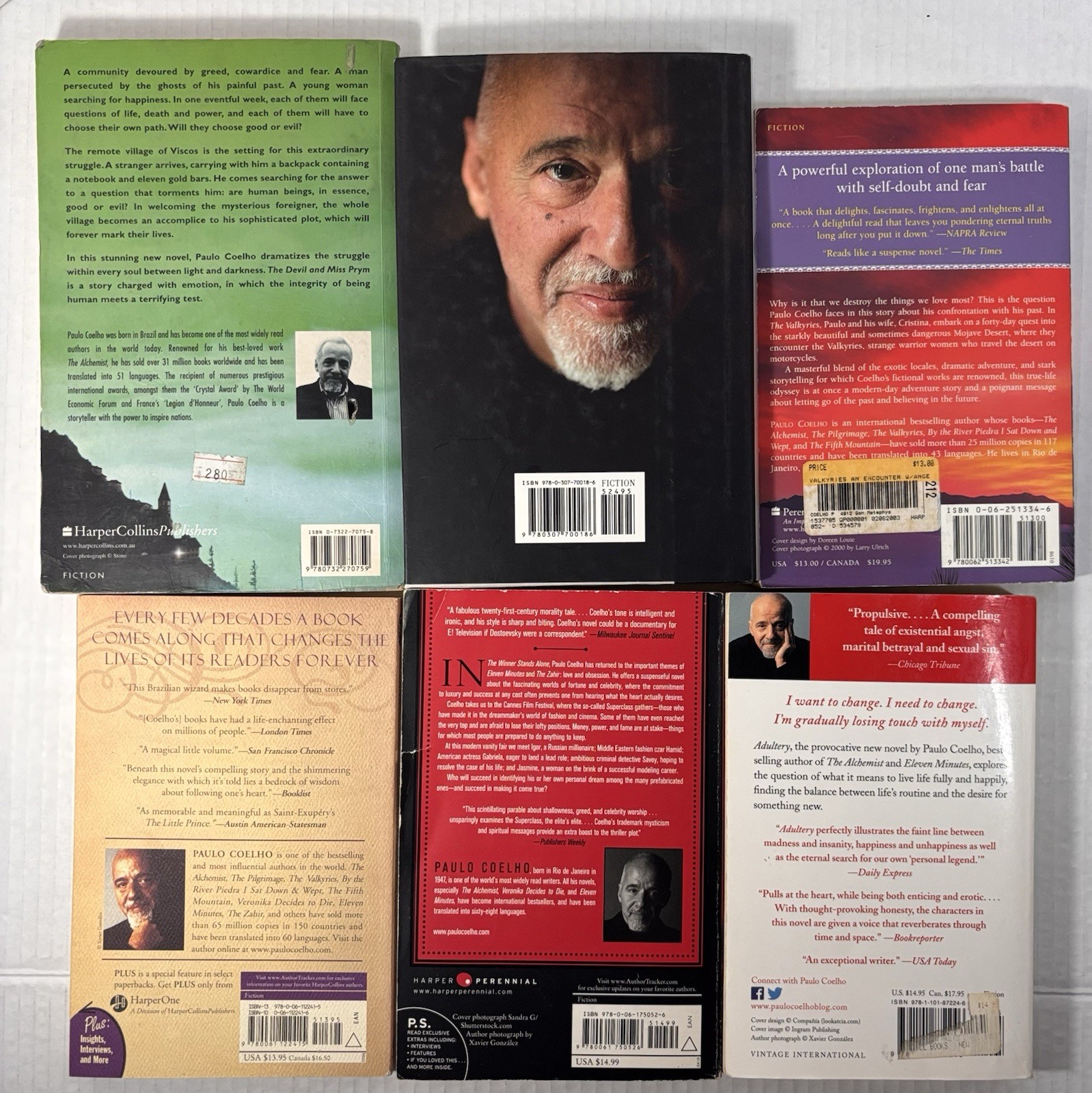 Lot 6 Books Paulo Coelho Alchemist Adultery Aleph Valkyries Devil Prym Winner