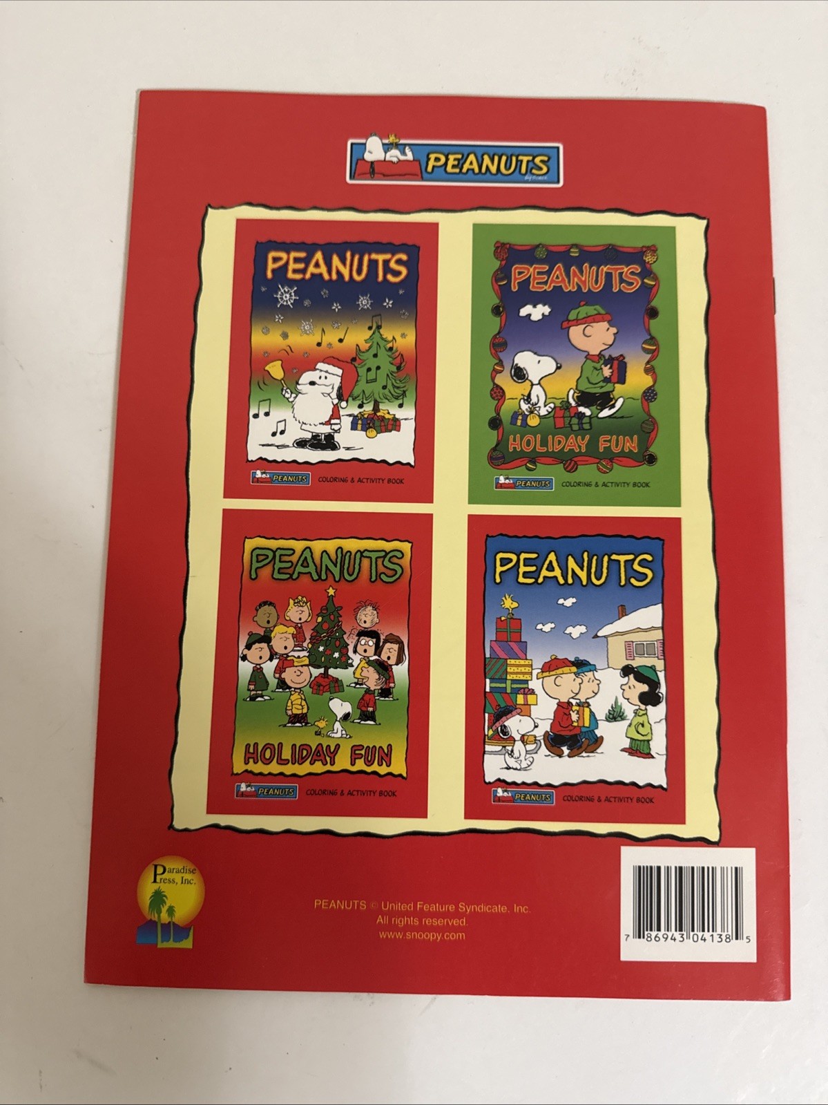 Peanuts Holiday Fun Coloring & Activity Book Snoopy Charlie Brown 30 pages 2003