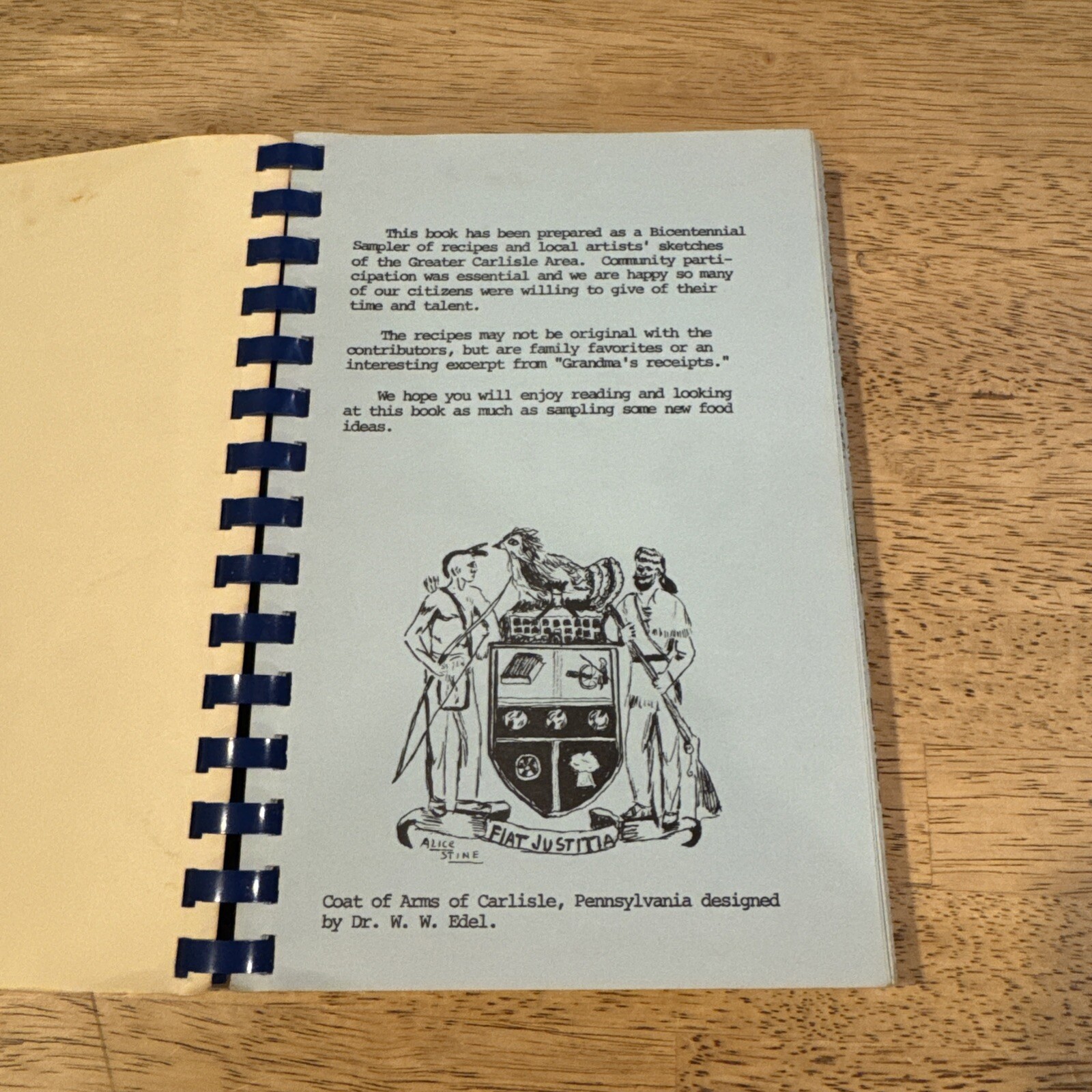 Carlisle Heritage ‘76 Cookbook A Bicentennial Collection 228 Pages Rare PA