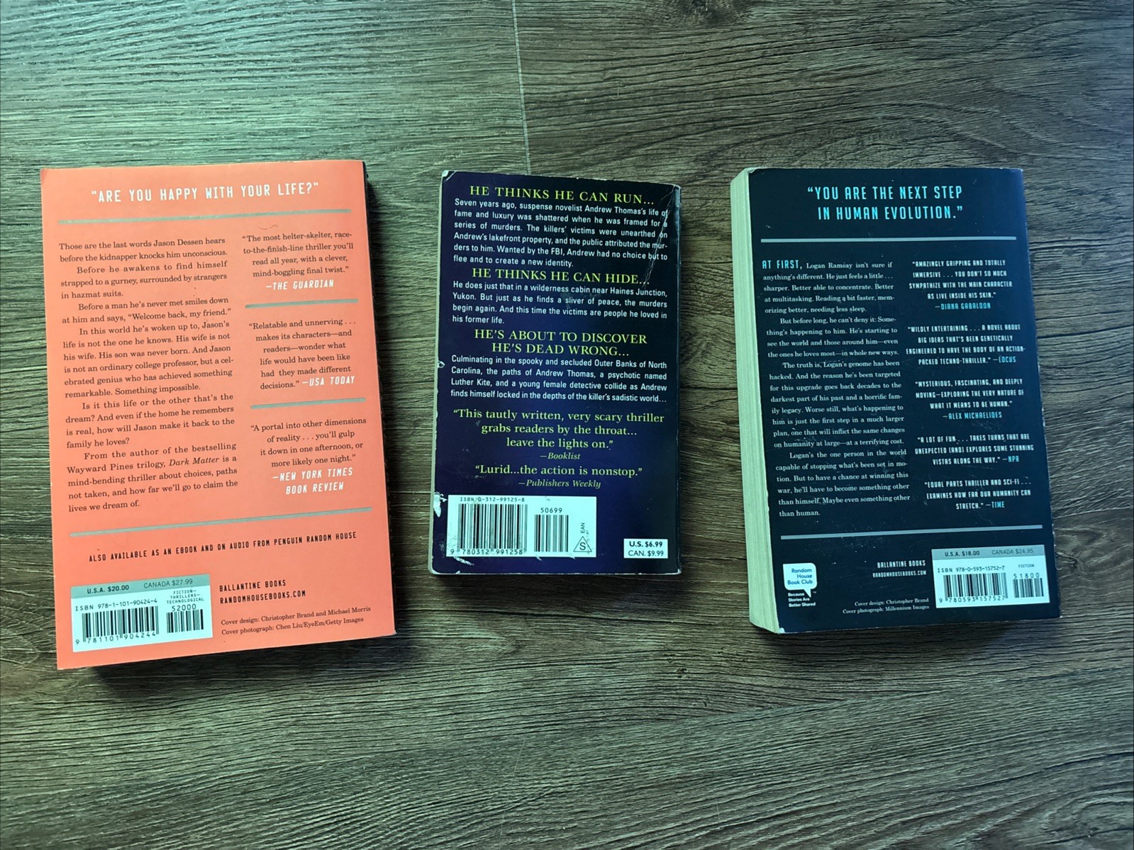 Blake Crouch Softcover Lot – Locked Doors, Upgrade, Dark Matter