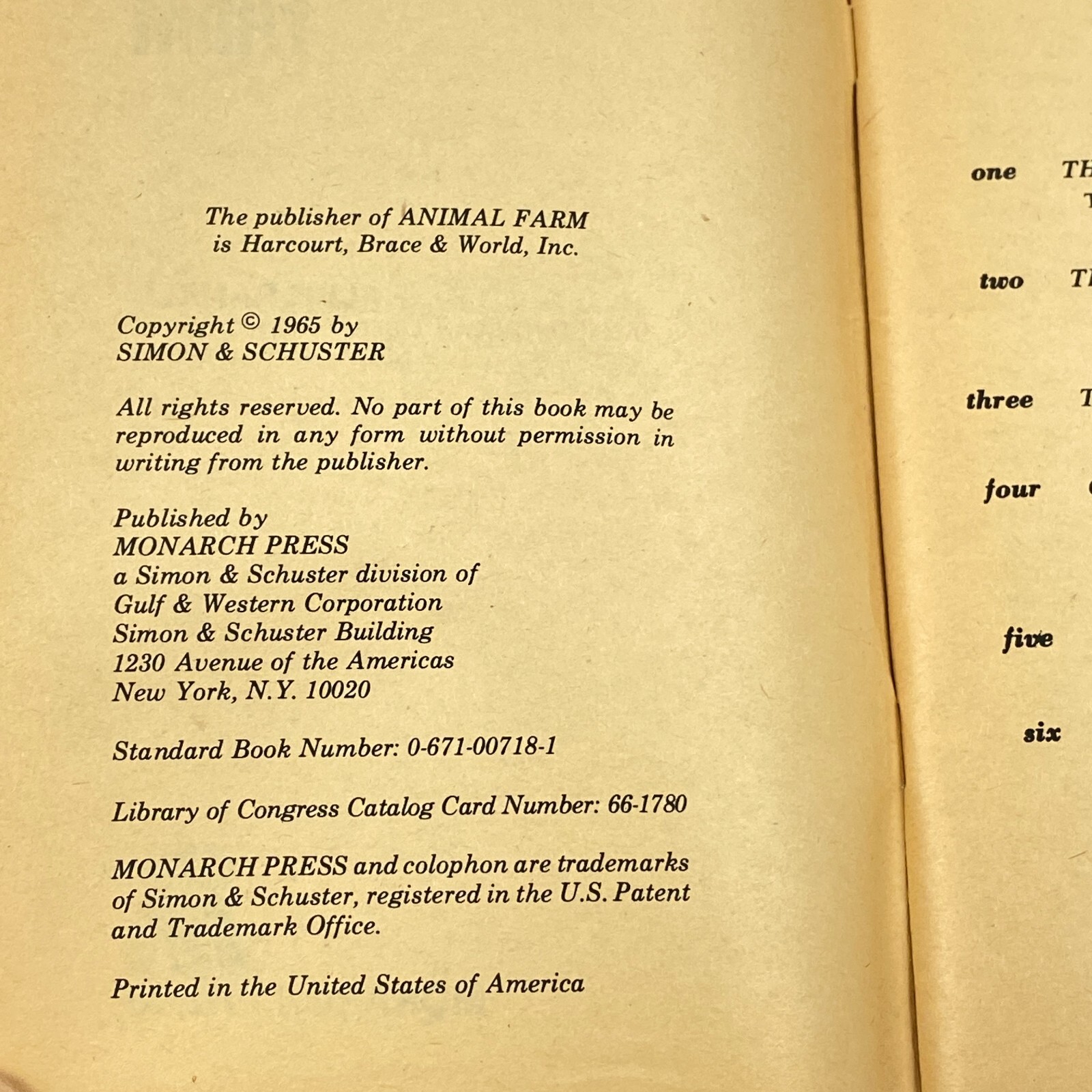 Animal Farm by George Orwell 1965 Monarch Notes Booklet #00718 Vintage