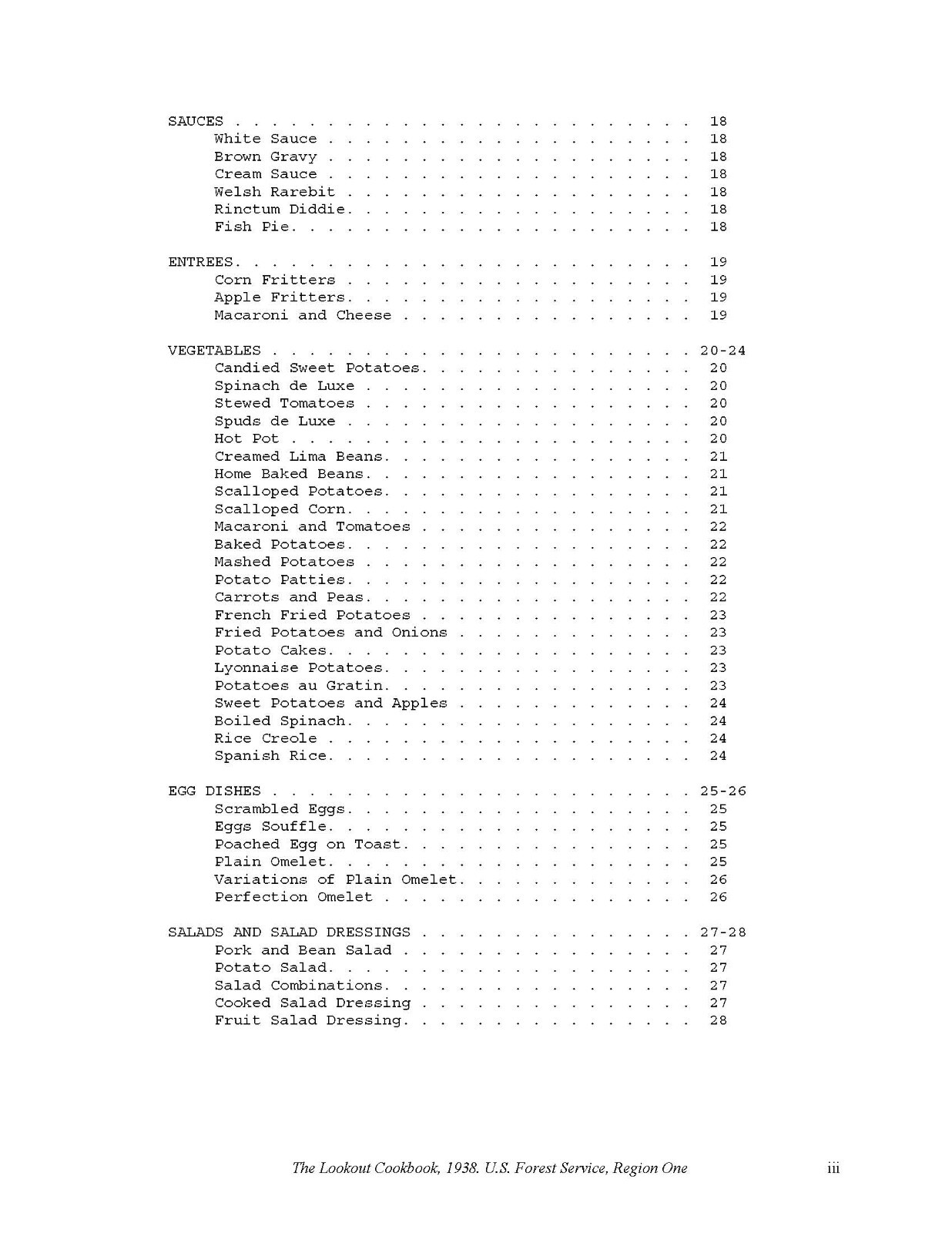 1938 Lookout Cookbook U.S Forest Service 49 Pages
