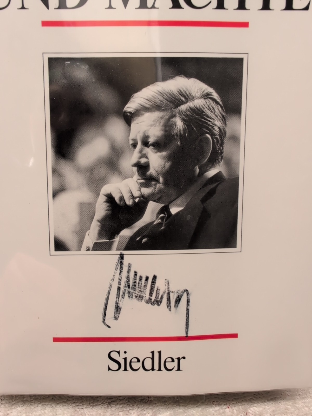 🖊️Signed by HELMUT SCHMIDT Chancellor of Germany ~ Menschen und Mächte (1987)