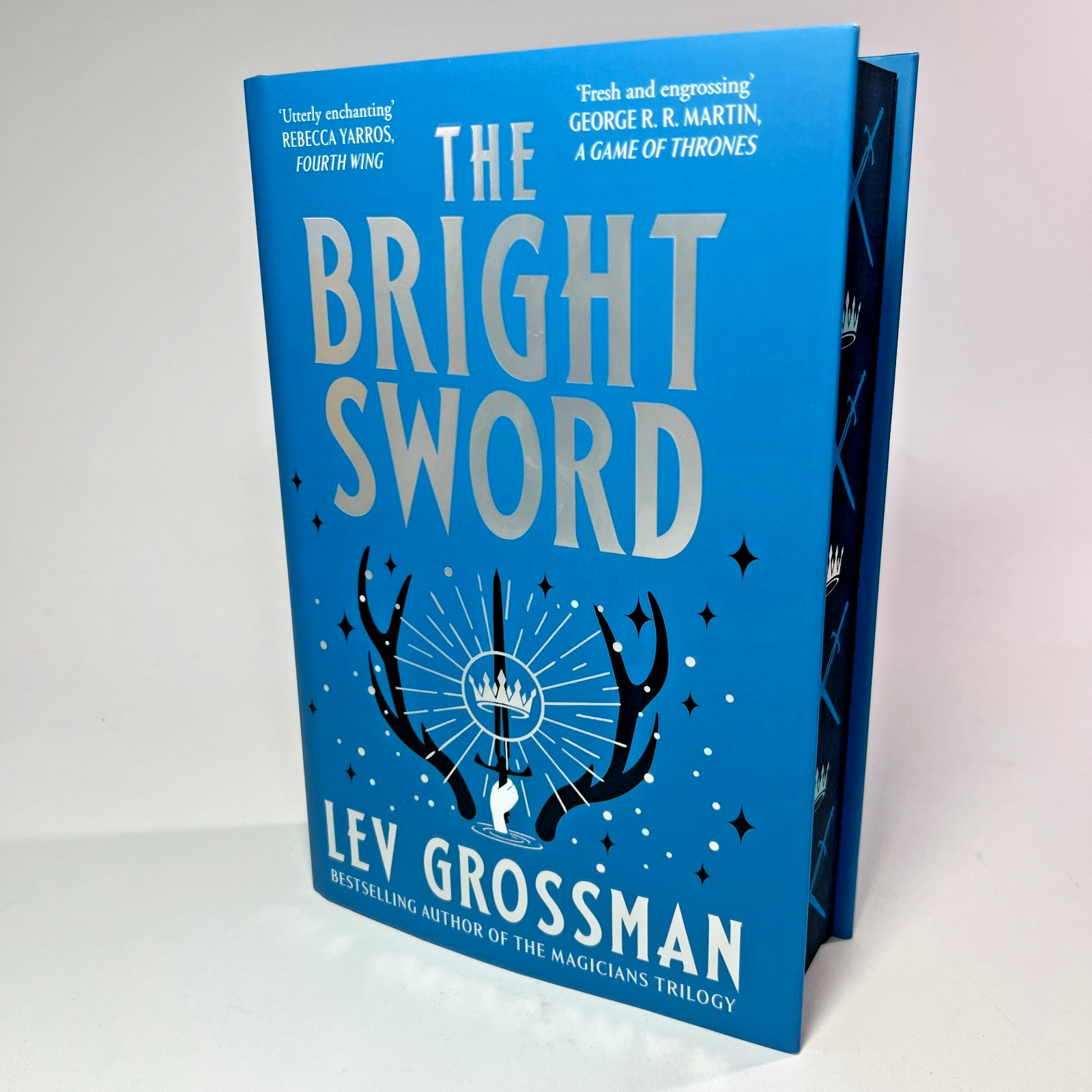 The Bright Sword Lev Grossman Hardcover SIGNED Broken Binding Stenciled Edges