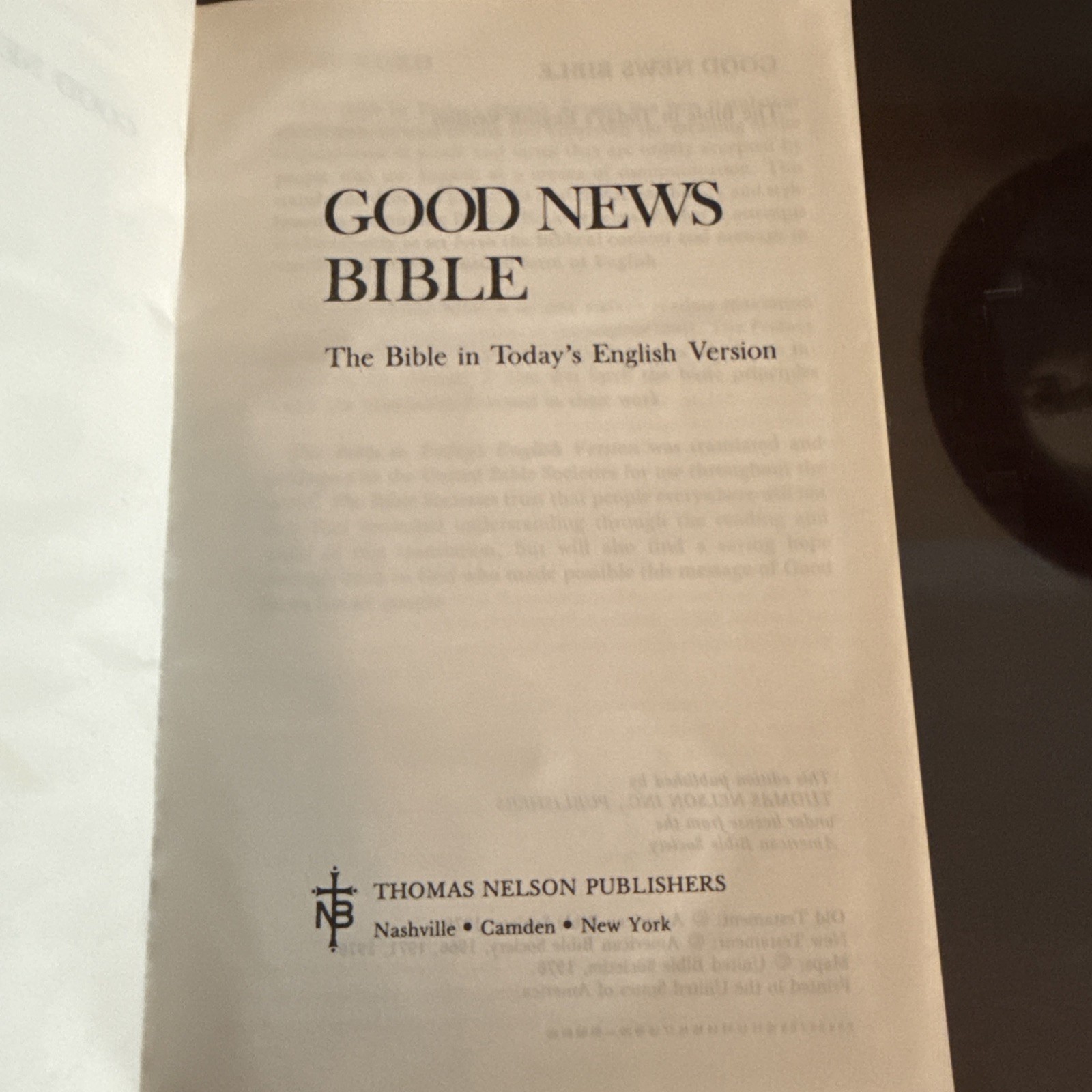 Good News Bible Today’s English Version 1976 Thomas Nelson Publishers Leather