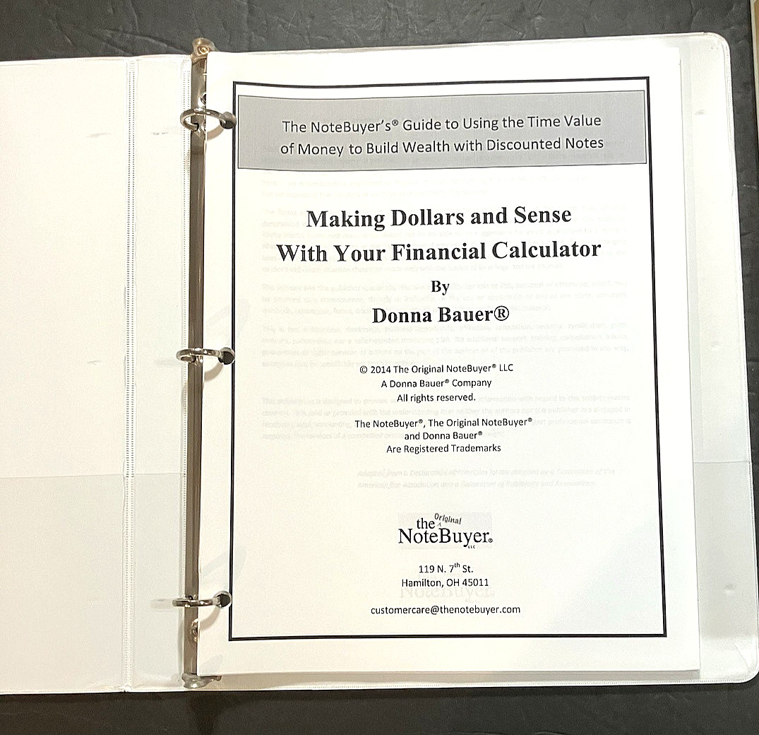 Donna Bauer The Original Note Buyers Master Guide Financial Advisor Real Estate