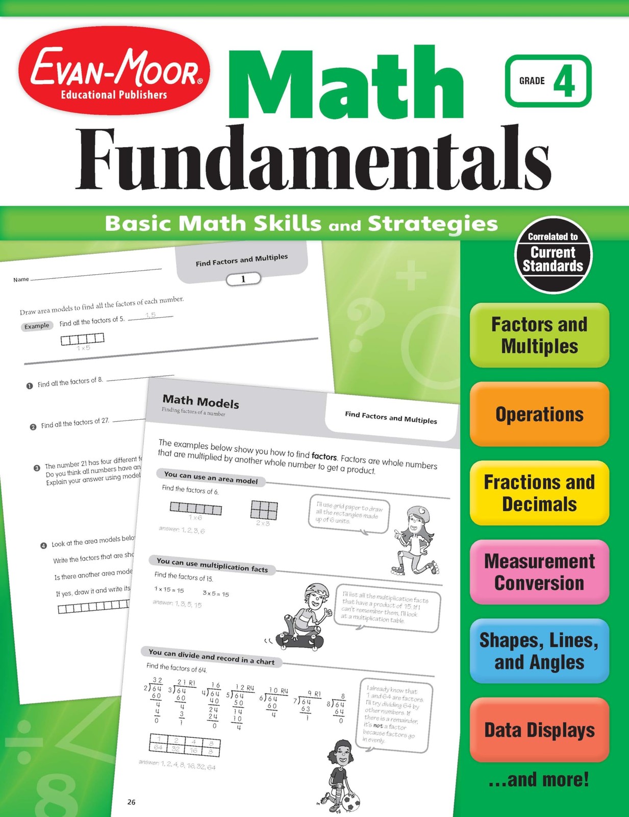 Evan-Moor Math Fundamentals Workbook, Teacher Reproducibles, 224 Pages, Grad…