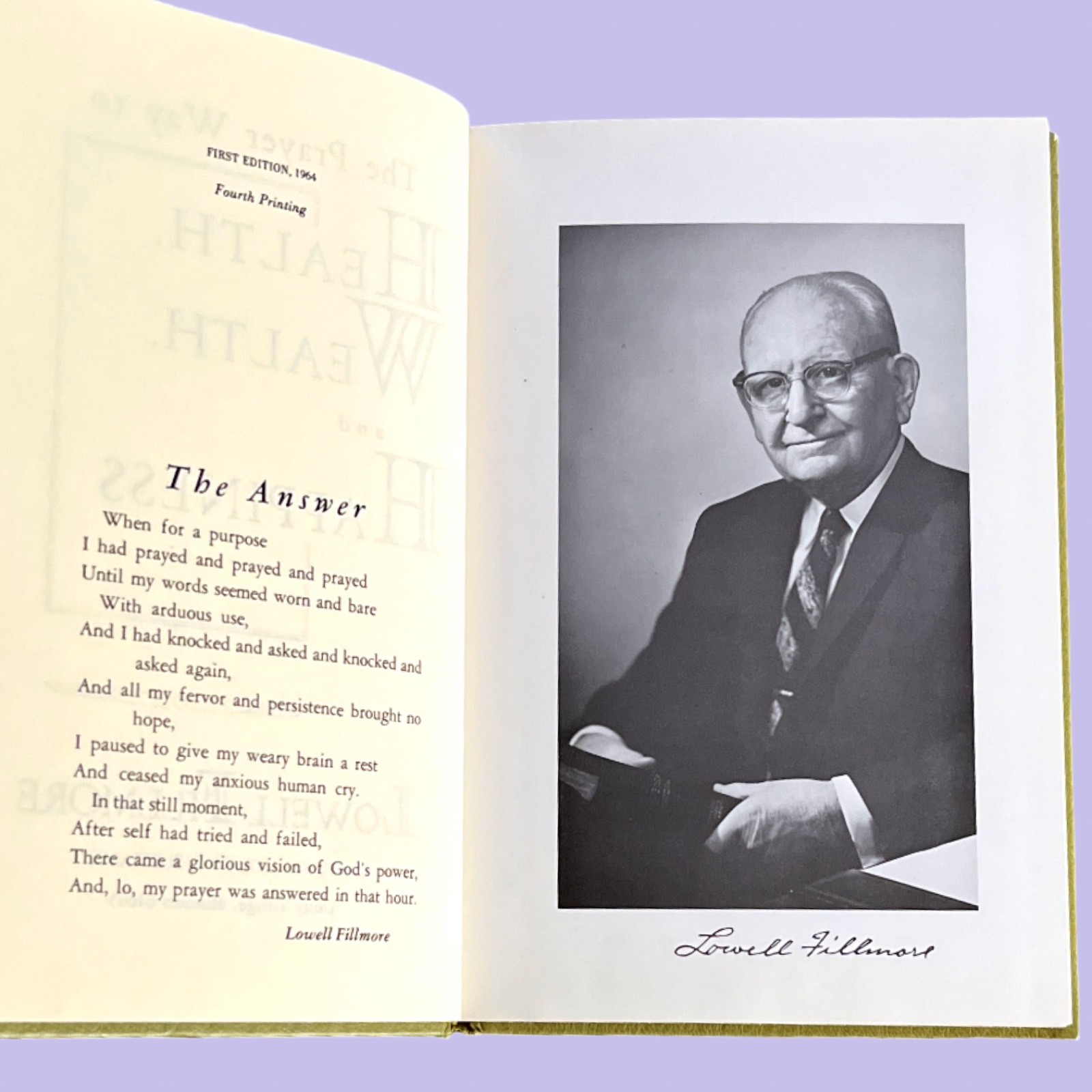 The Prayer Way to Health Wealth and Happiness (1964) Lowell Fillmore Unity HC