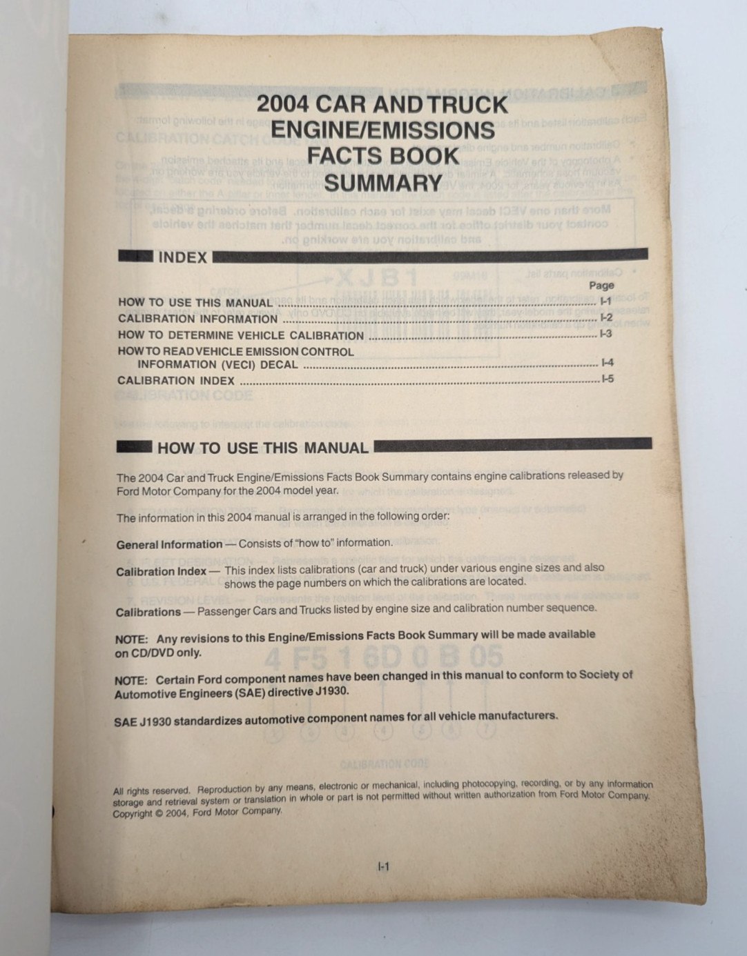 2004 Ford Car Truck Engine Emissions Facts Book Summary Manual Mustang F Series+