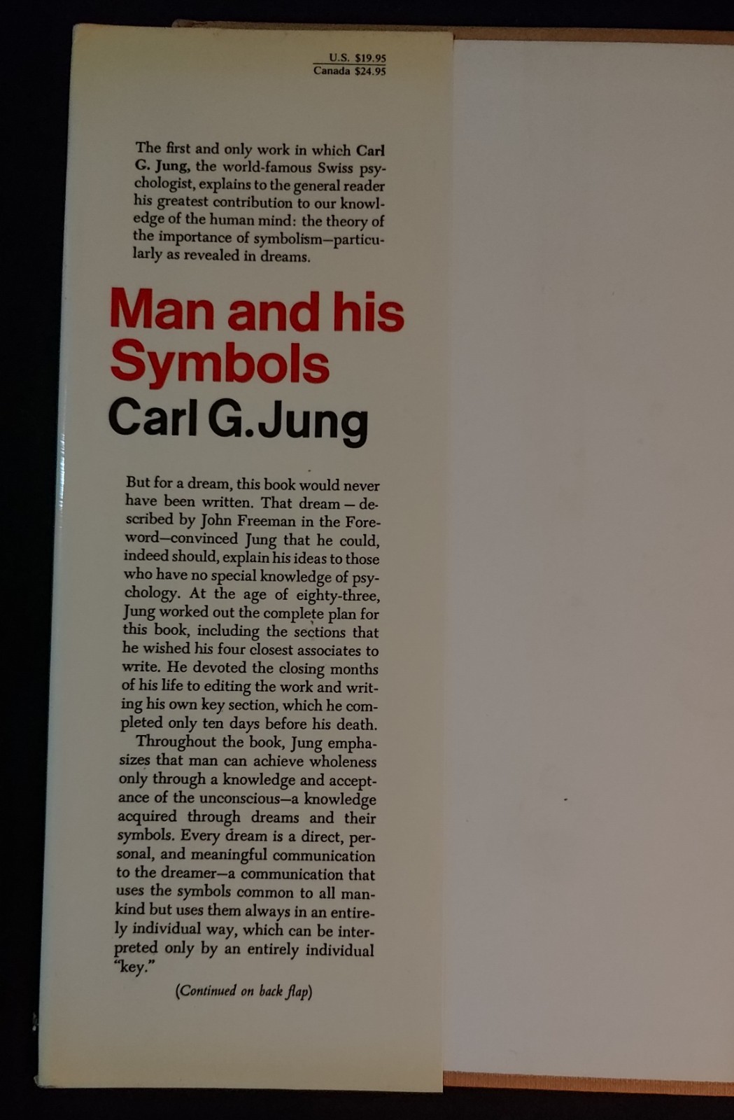 Man And his Symbols By Carl Jung Hardback With Dust Jacket