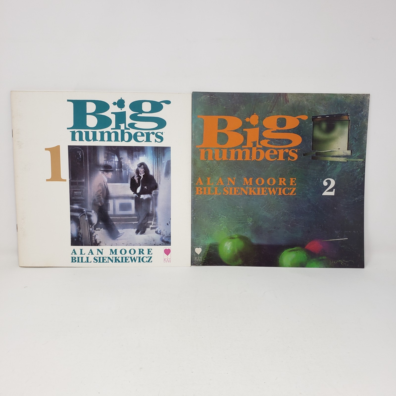 Big Numbers 1-2 by Alan Moore & Bill Sienkiewicz (1st Editions, PB, 1990)