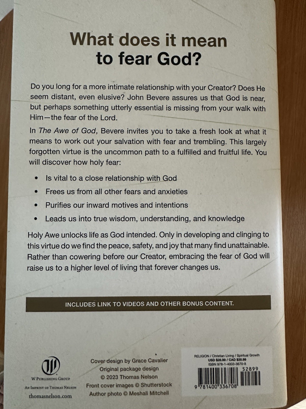 The Awe of God by John Bevere