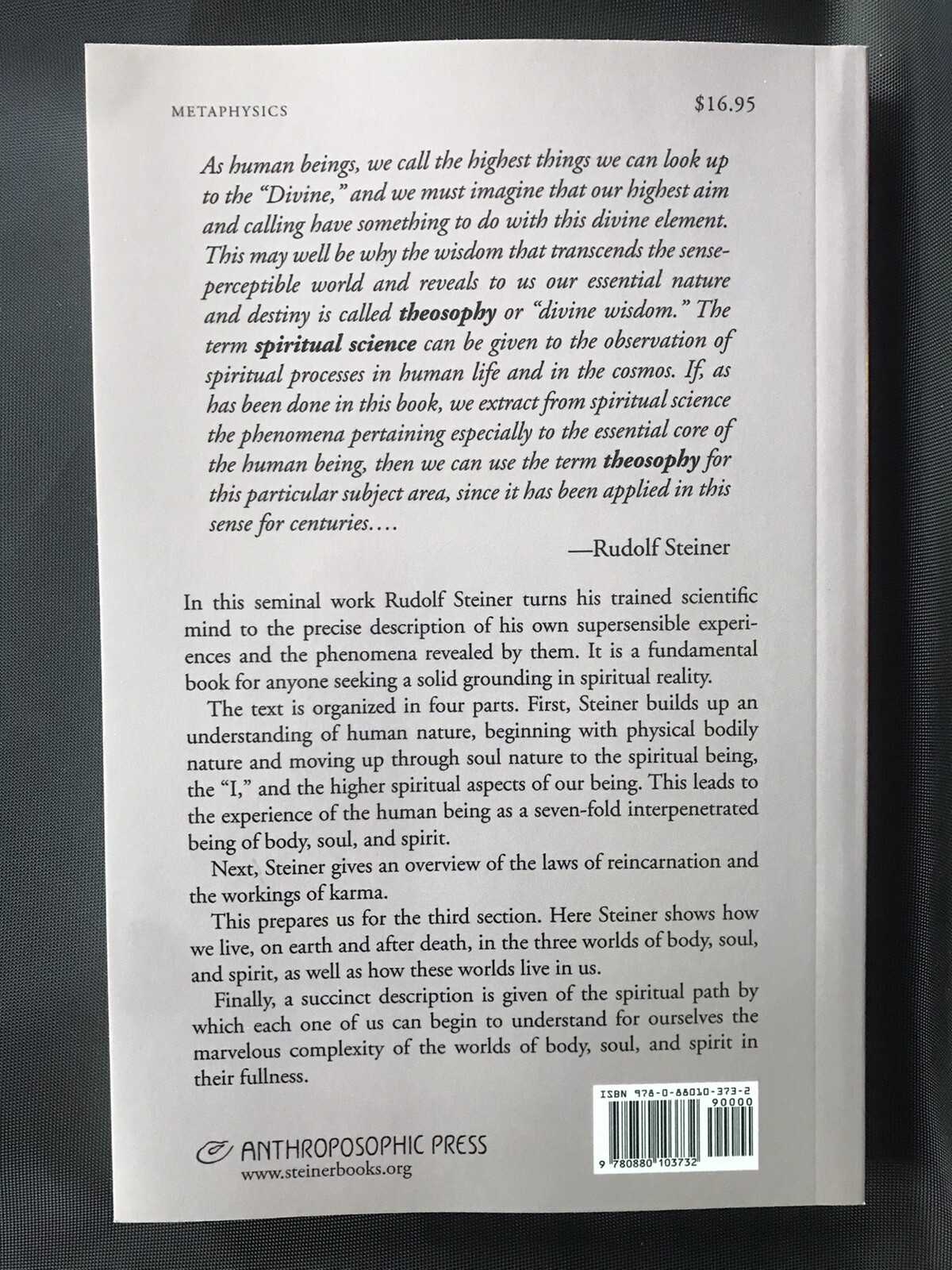 Theosophy By Rudolf Steiner – Anthroposophic Press 2019 – Unread Copy