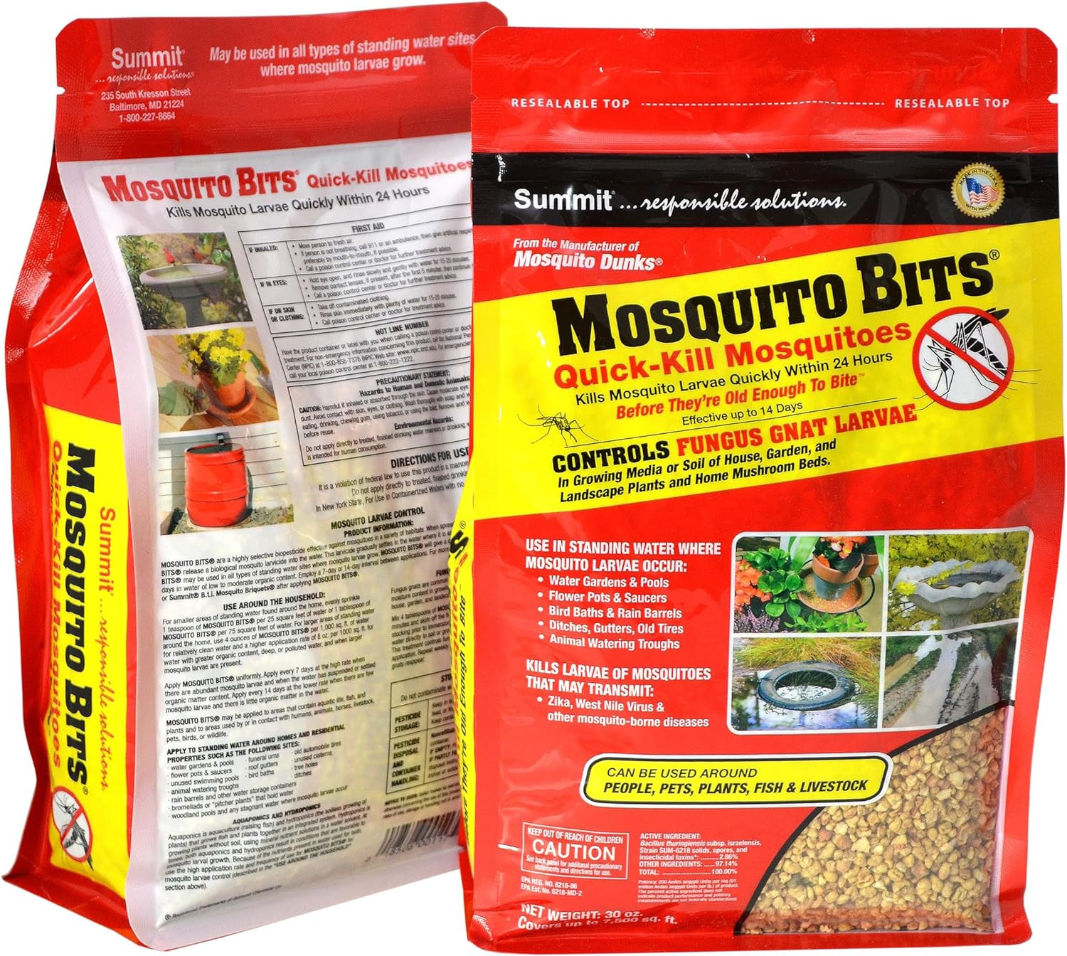 30oz Mosquito Bits Insect Control Granules for Standing Water Larvae Treatment