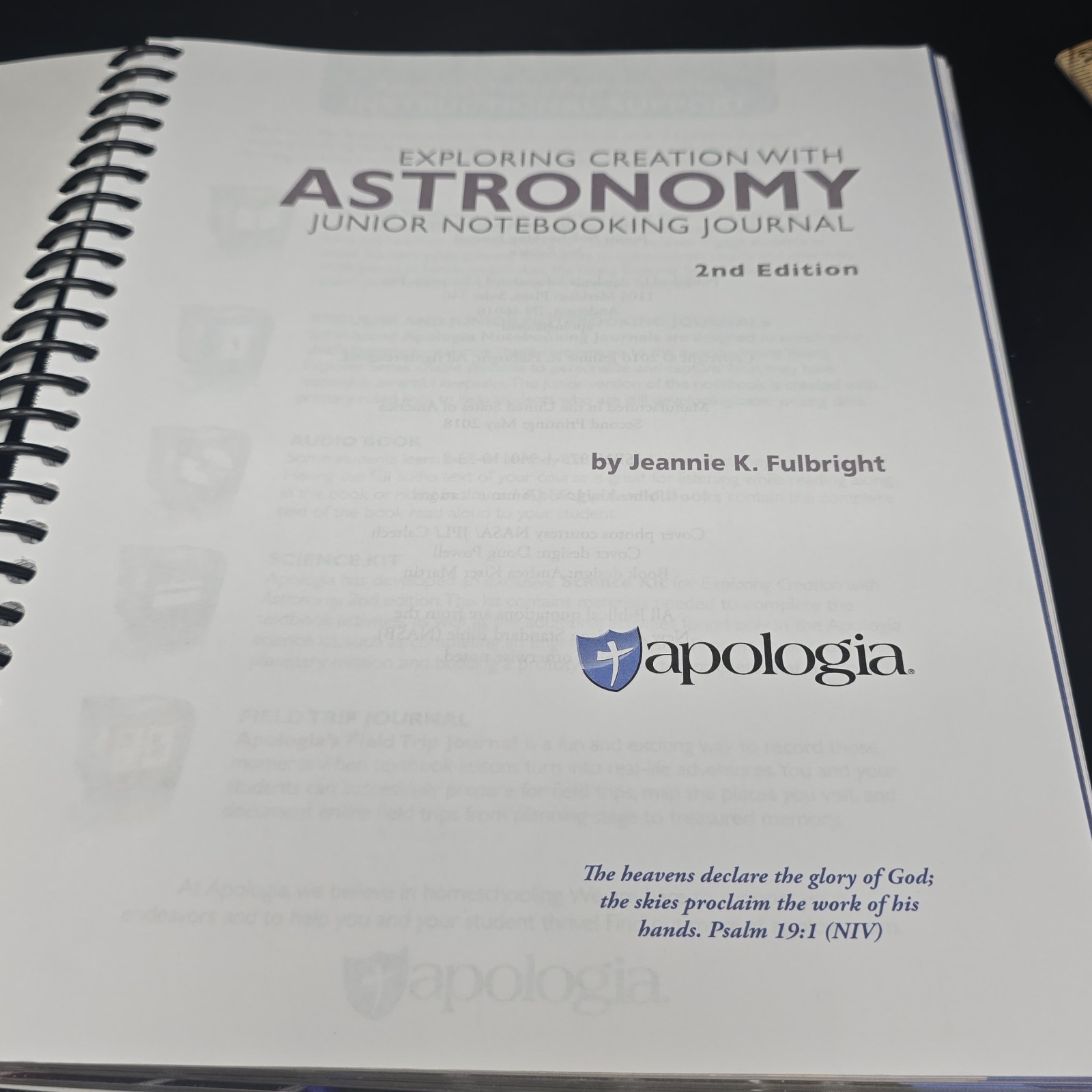 Apologia Astronomy 2nd Edition, Junior Notebooking Journal Spiral bound