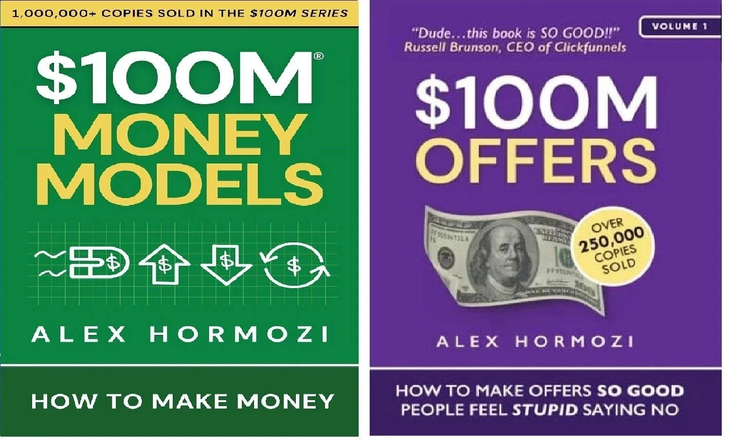 Alex Hormozi 2 Books Set: $100M Money Models & $100M Offers, Paperback