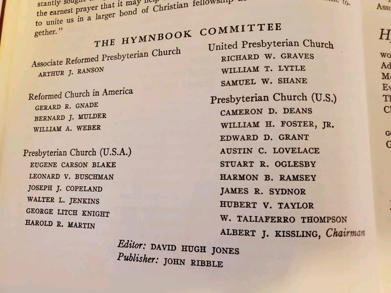 The Hymnbook Published By Presbyterian Church In The US 1952 Hardcover 576 Pages