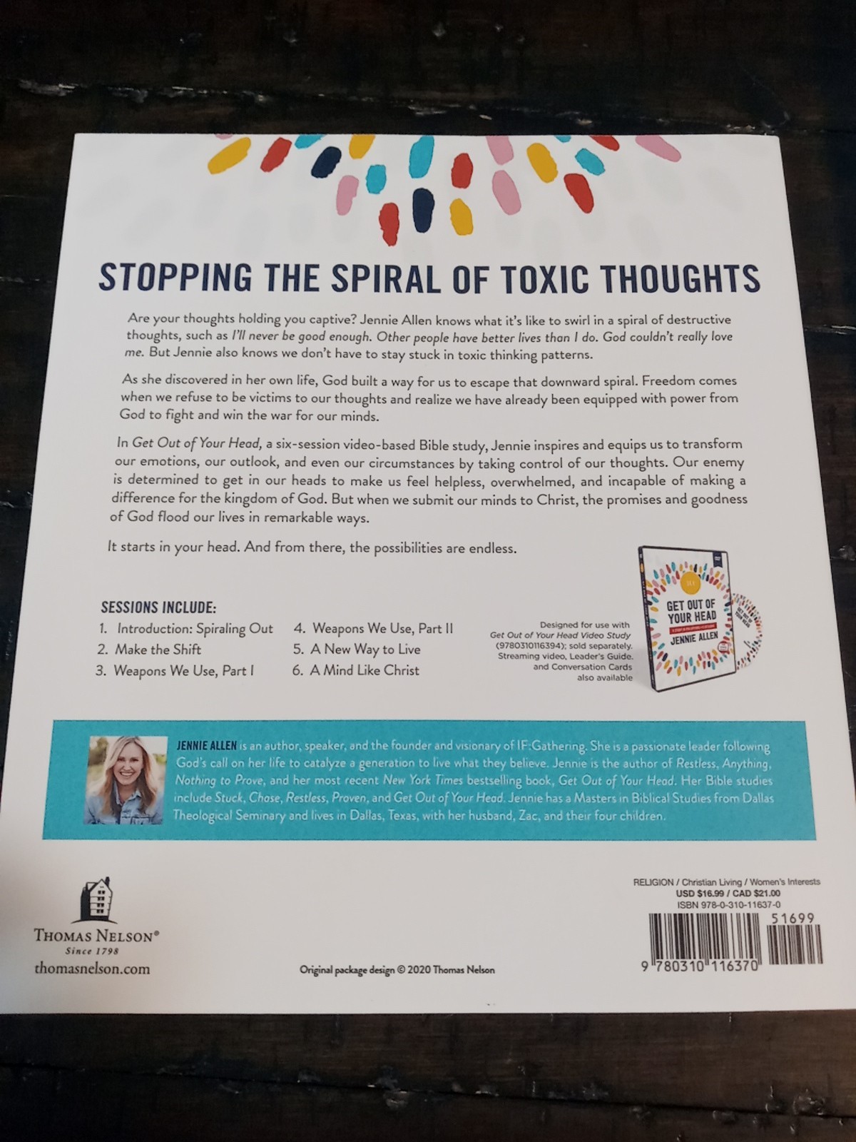 Jennie Allen Book & Study Lot | Get Out of Your Head + Bible Study Guide Set