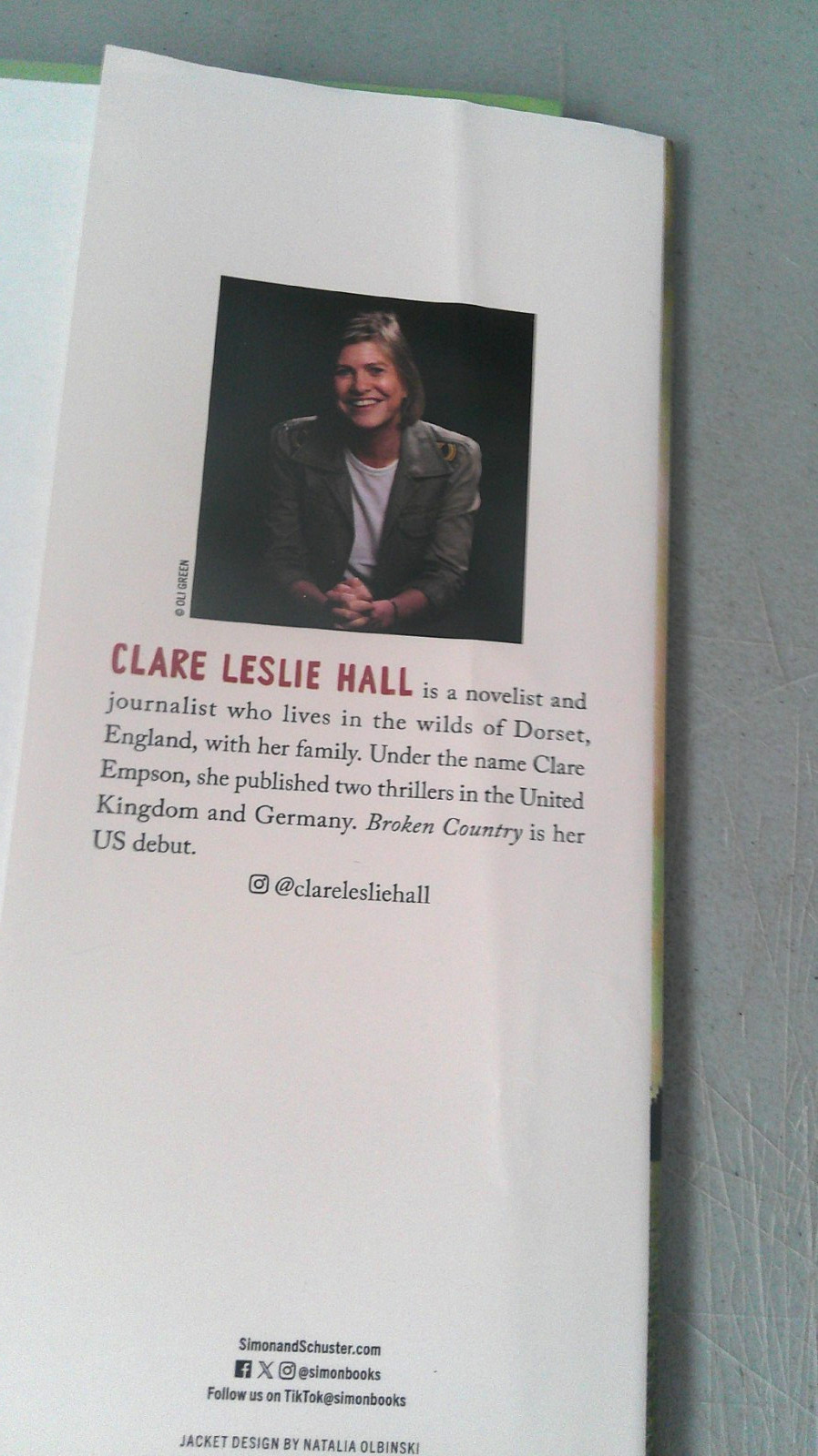 Broken Country 2025 HC First Edition SIGNED by Clare Leslie Hall