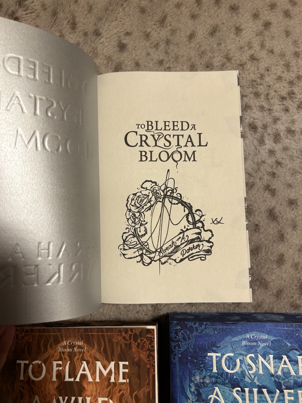 To Bleed a Crystal Bloom Series deluxe (1-3) by Sarah A. Parker SIGNED IN PERSON
