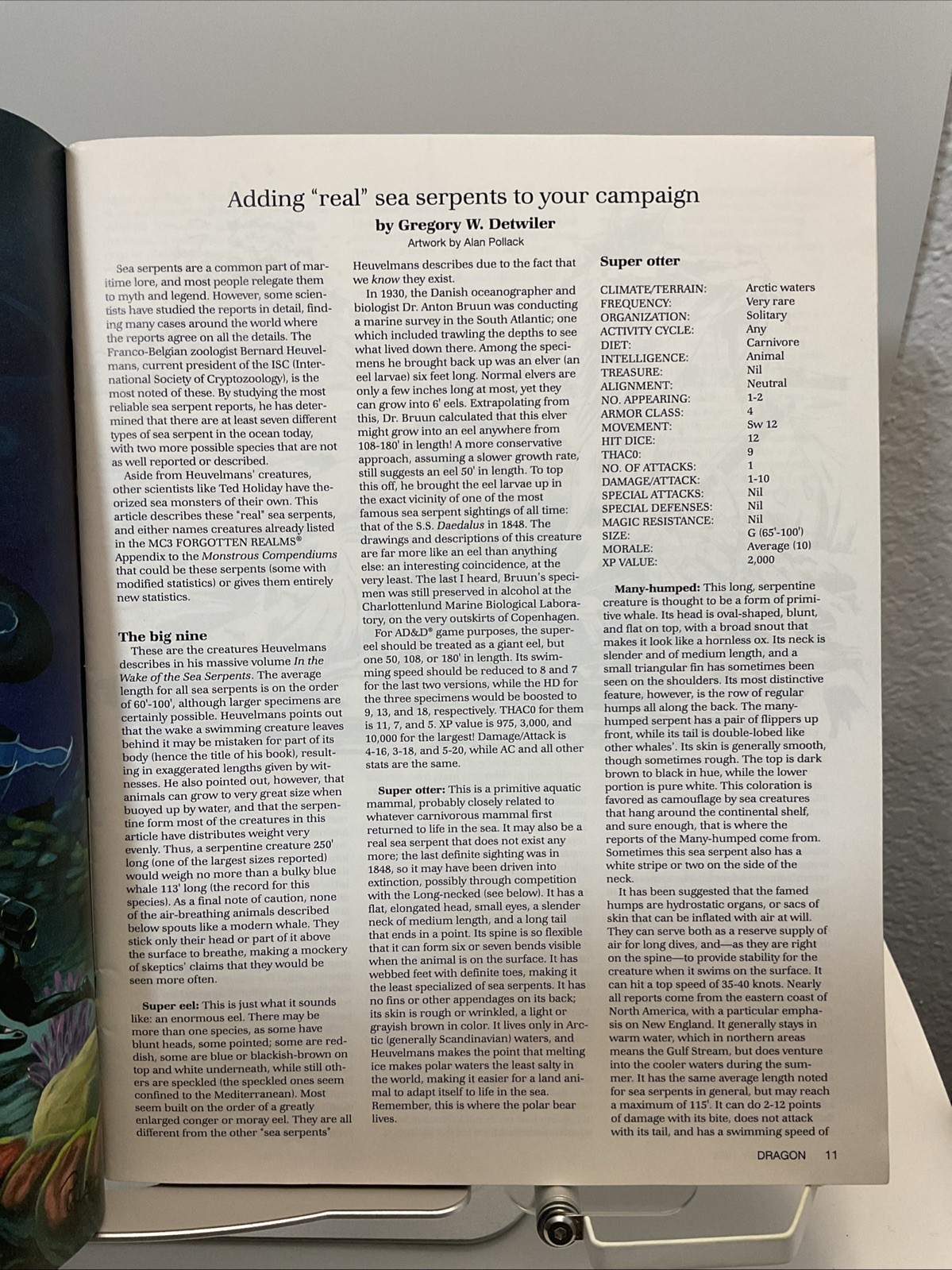 TSR Dragon Magazine #190 “Monsters of the Deep, In Poseidon’s Lair”