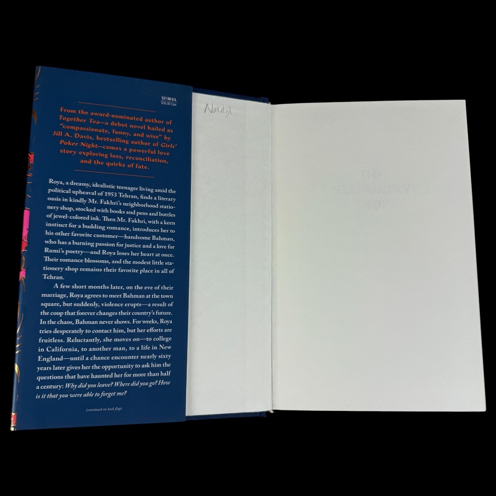 The Stationery Shop by Marjan Kamali 2019 Gallery Books Hardcover First Edition