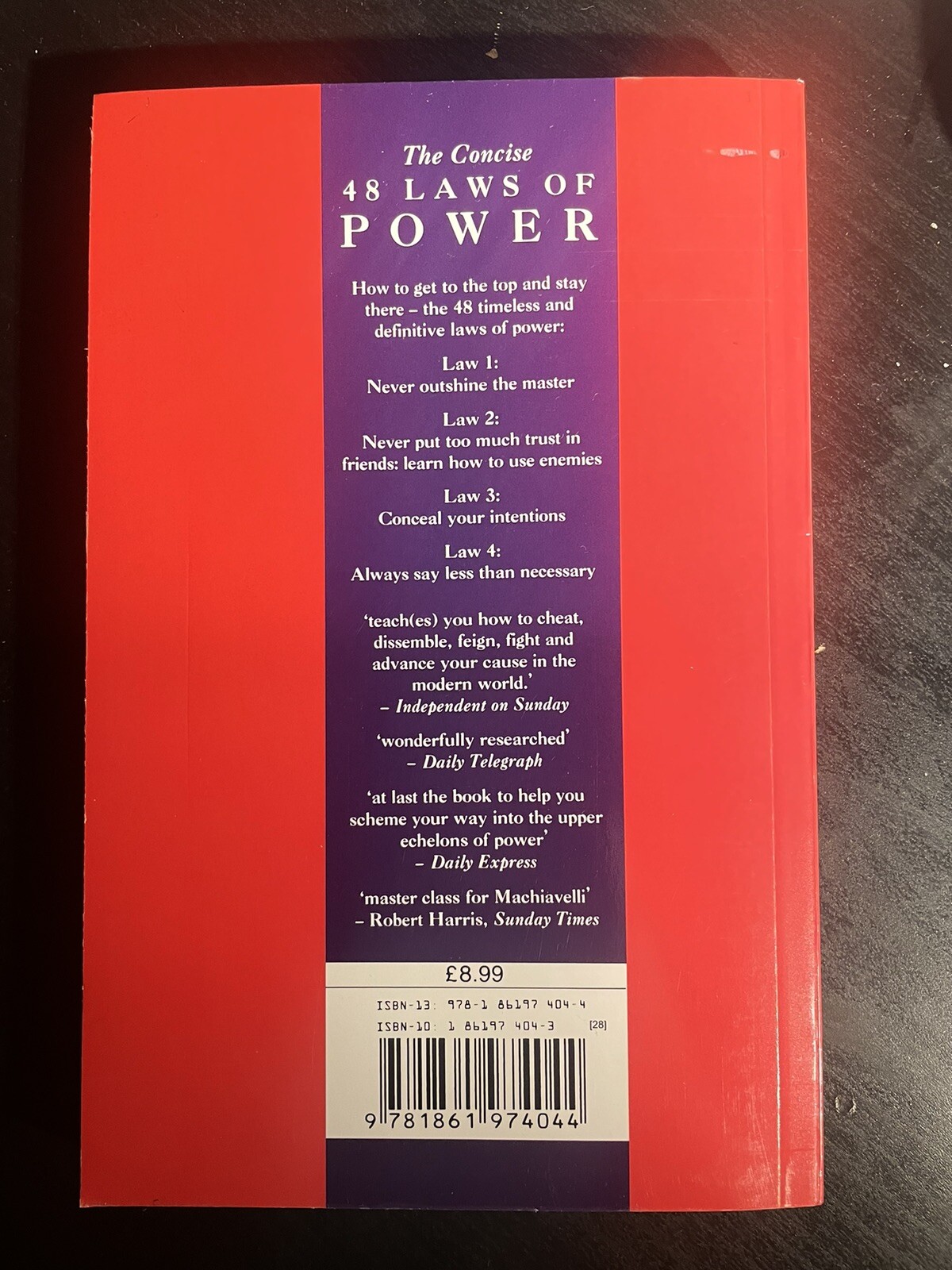 The Concise 48 Laws of Power by Robert Greene NEW Paperback Short Version