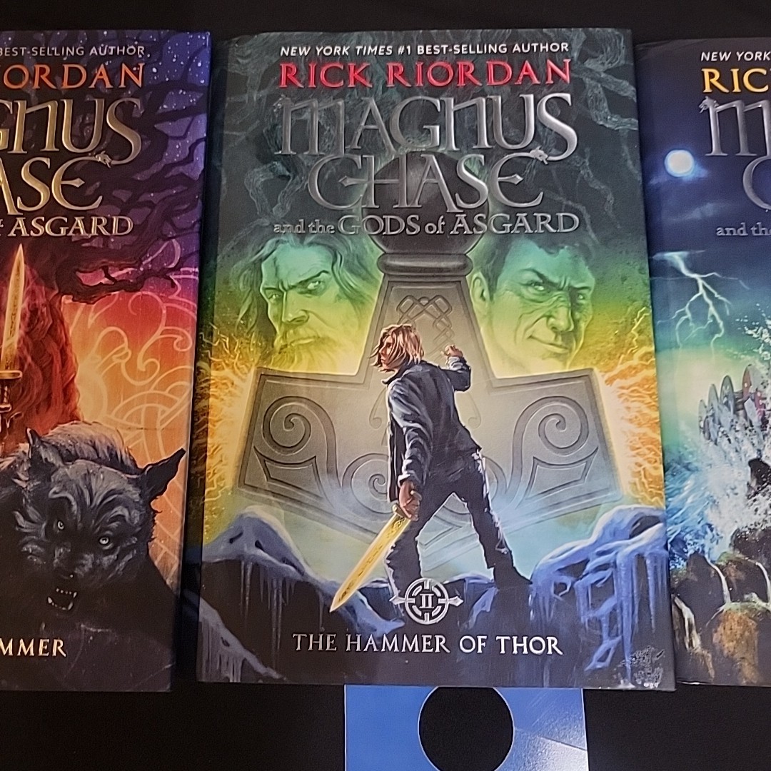 Magnus Chase and the Gods of Asgard 1-3 Book Collection Set Lot Rick Riordan HC