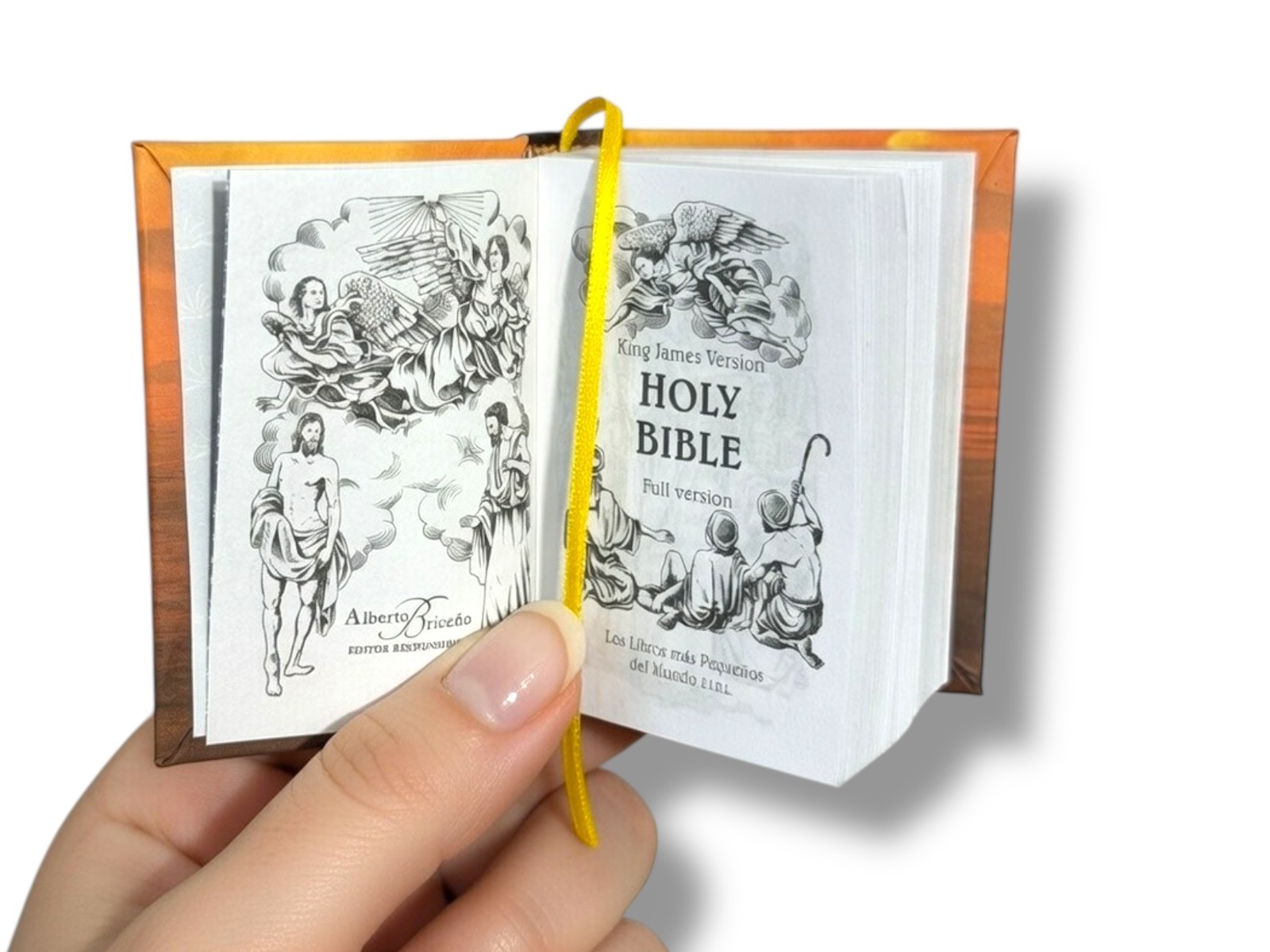 Magnificent Holy Bible full version King James mini Book KJV w/ golden stand new