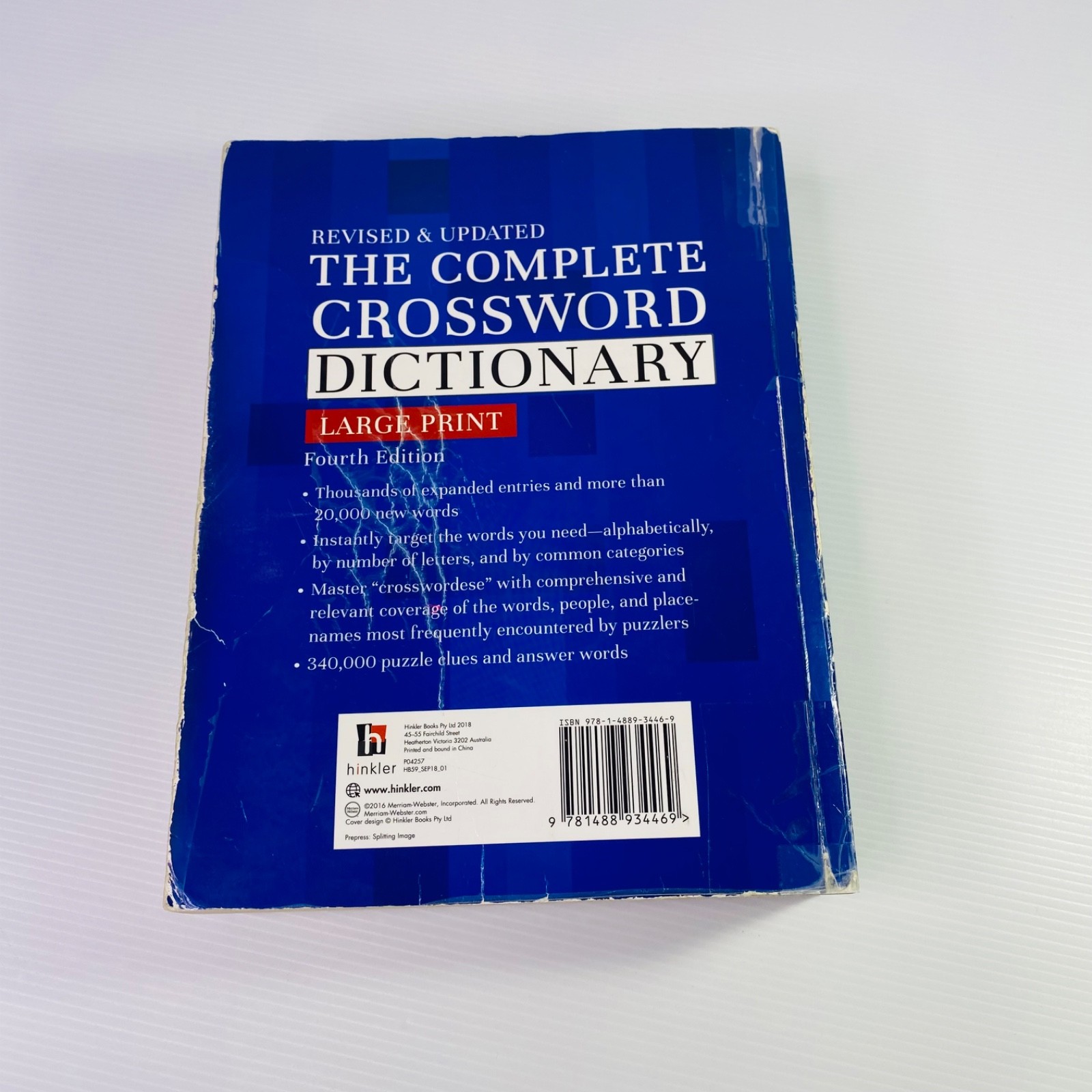 The Complete Crossword Dictionary LARGE PRINT Fourth 4th Edition 9781488934469