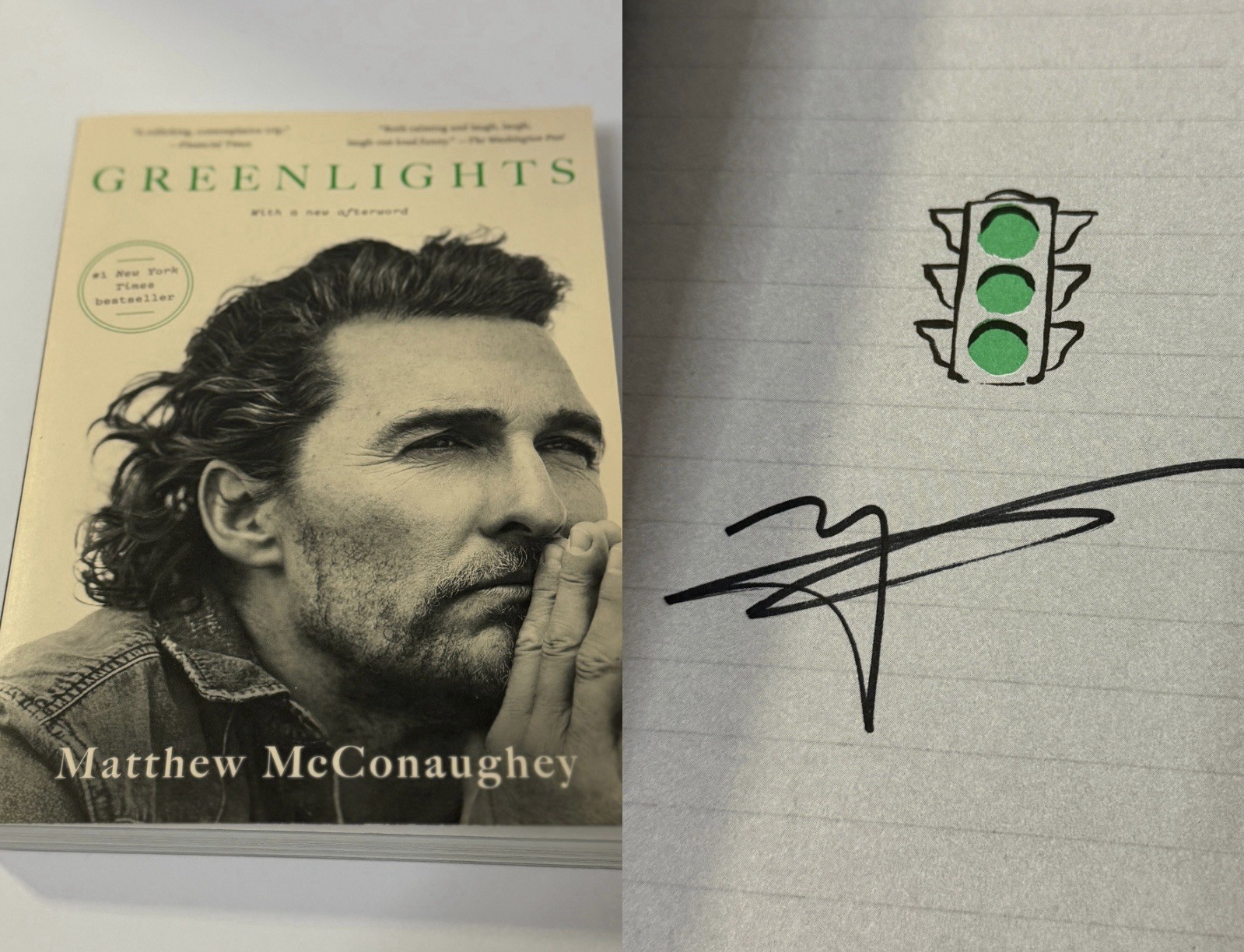 Matthew McConaughey Autographed Greenlights Paperback Book Signed