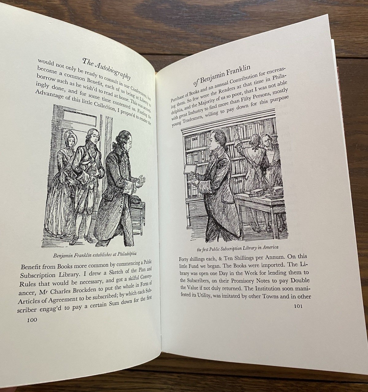 Autobiography of Benjamin Franklin 1951 from Manuscripts HC SC Sandglass Heritag
