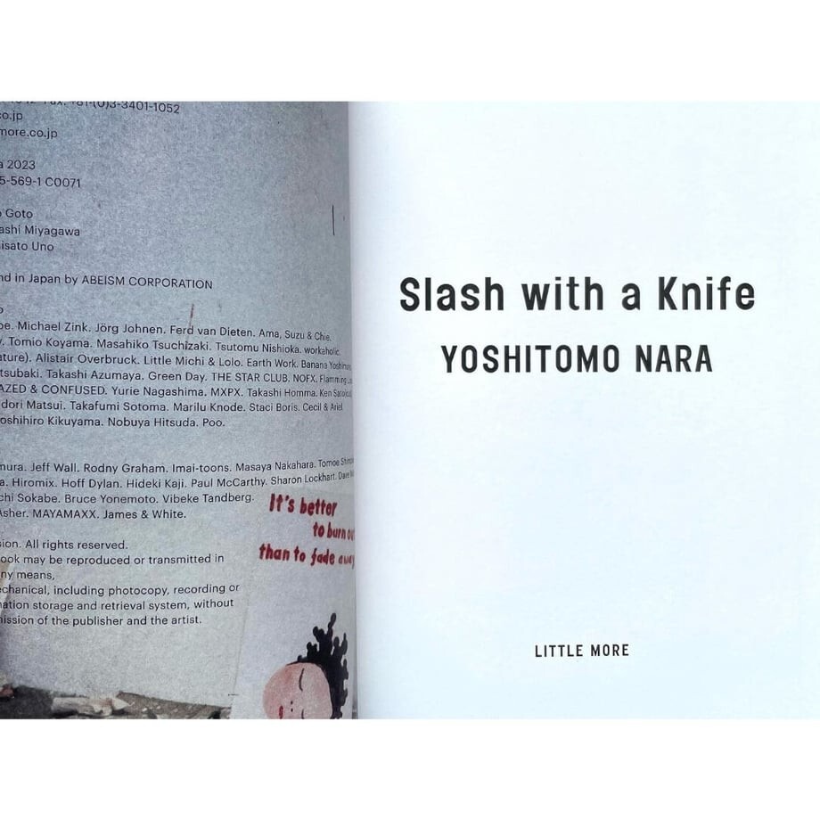 Yoshitomo Nara Slash with a Knife New Edition 2023 Illustration Collection Book