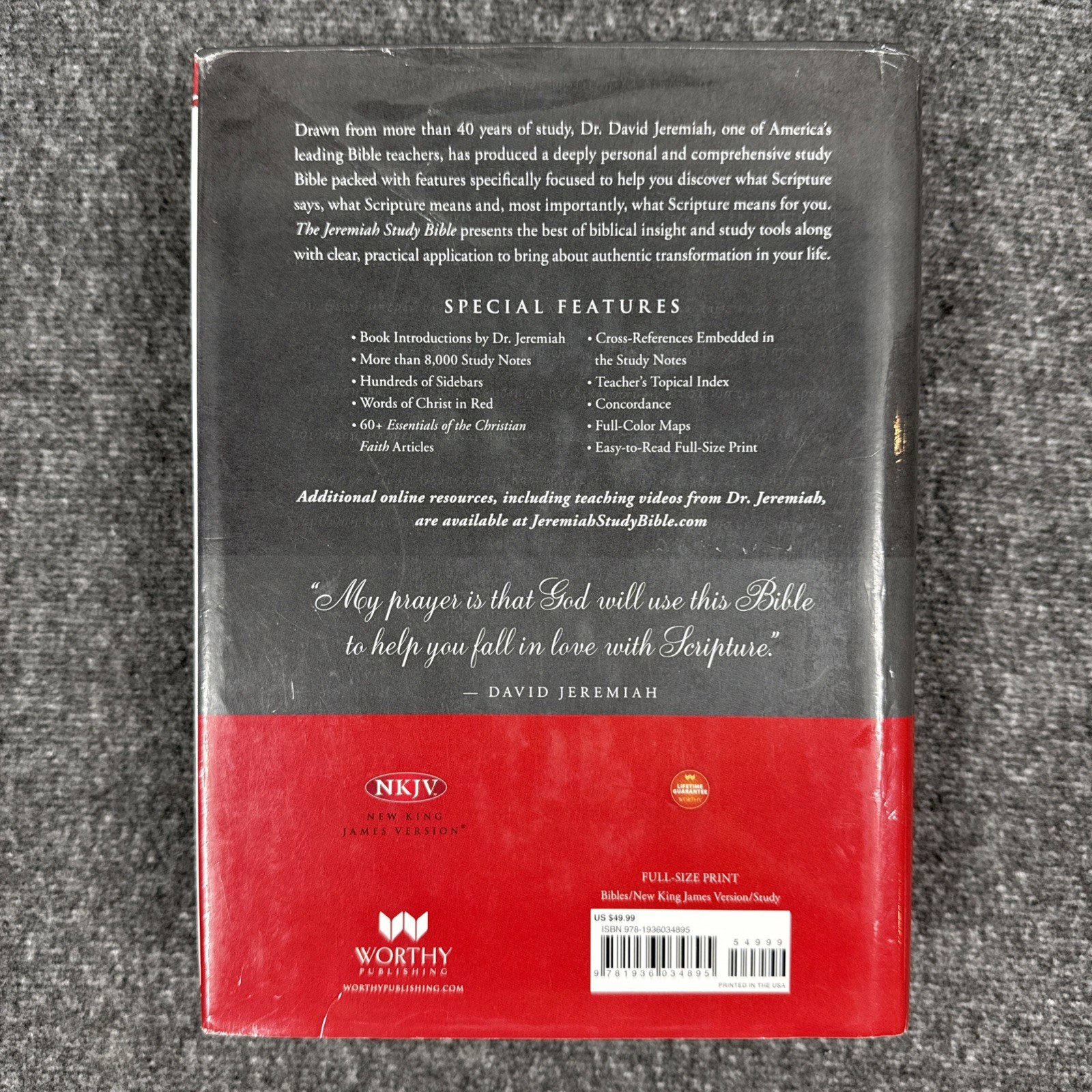 The Jeremiah Study Bible by Dr. David Jeremiah NKJV 2013 HC/DJ