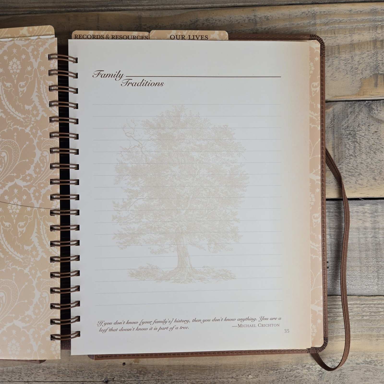 Our Family History A Keepsake Journal Faux Leather-Bound Family Tree Religious