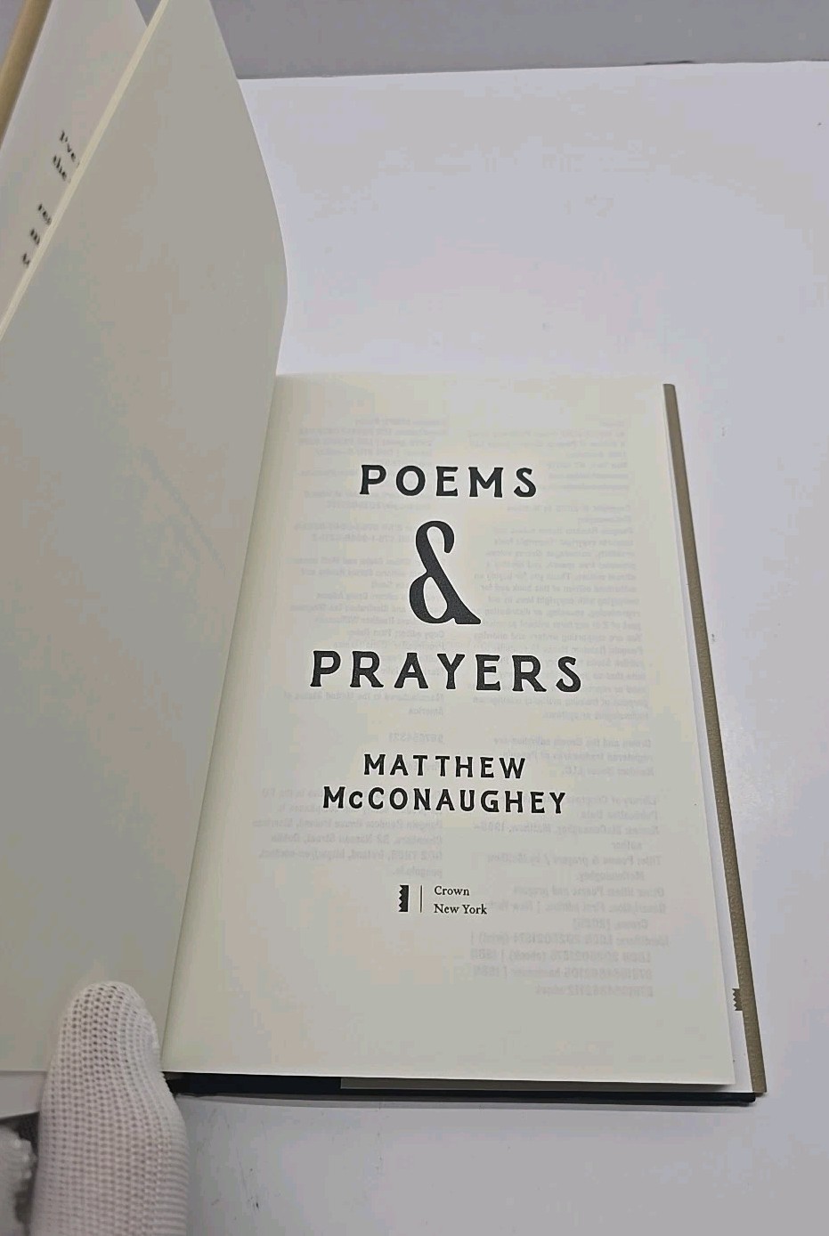 Poems and Prayers by Matthew McConaughey (2025, Hardcover)
