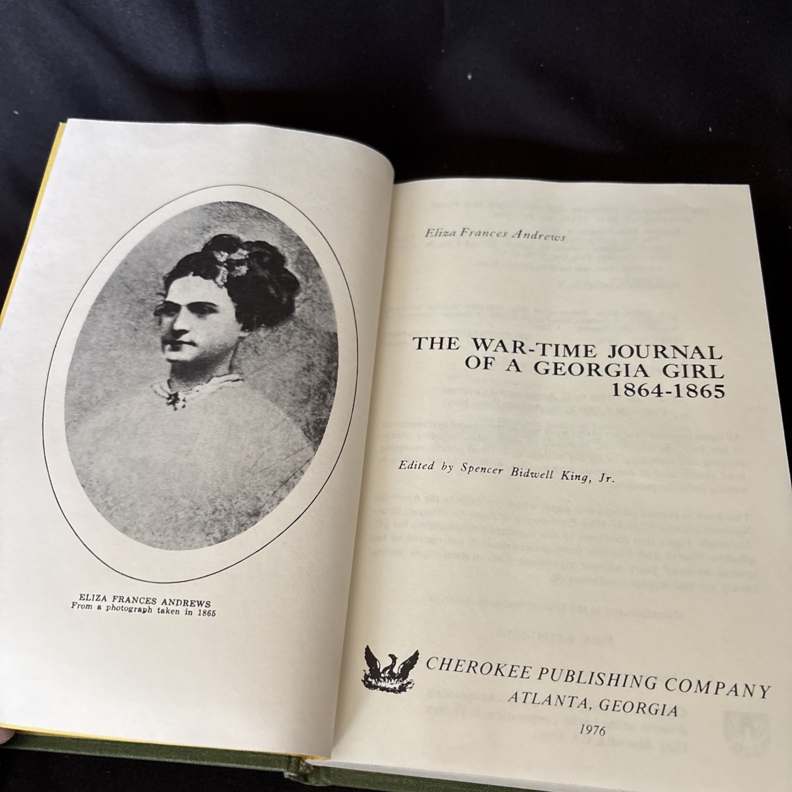 The War-Time Journal Of A Georgia Girl 1864-1865 Eliza Francis Andrews 1976 HB