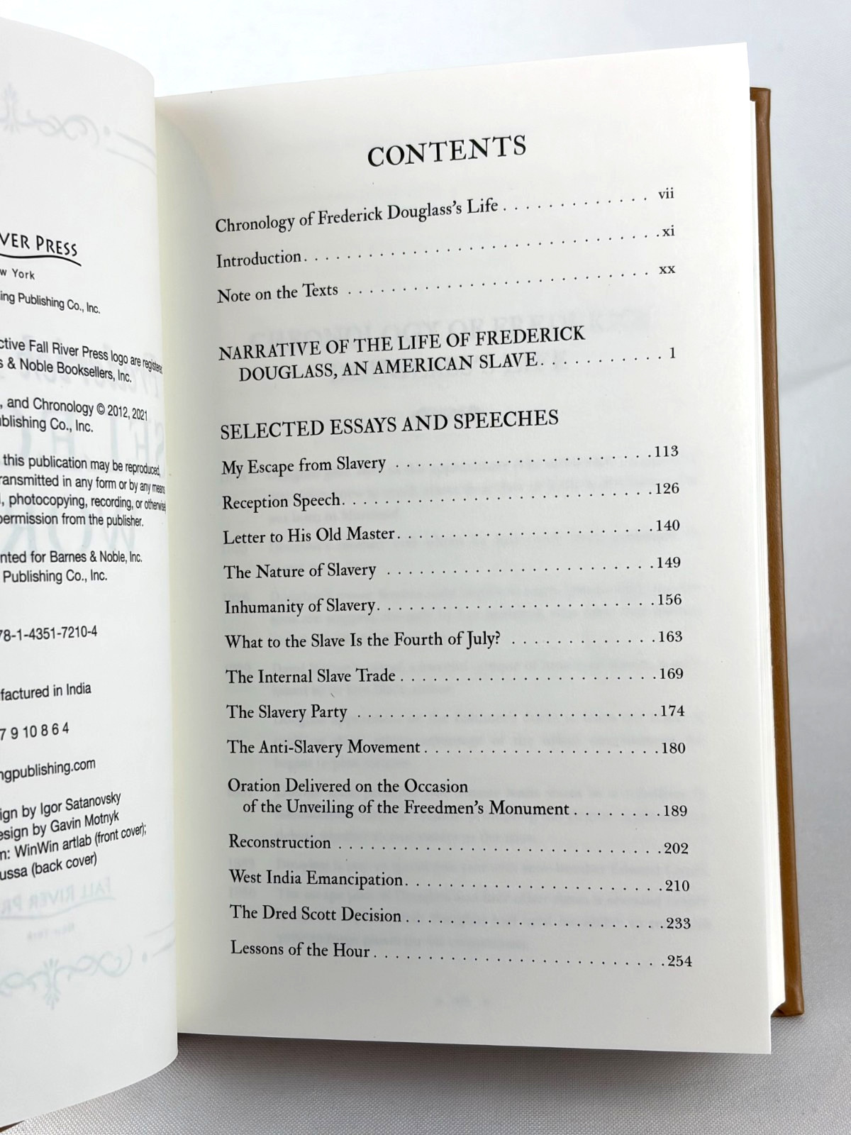 FREDERICK DOUGLASS: SELECTED WORKS by Frederick Douglass Faux Leather Brand NEW