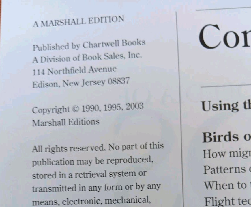 Complete Encyclopedia of Birds & Bird Migration Leather Hardcover Chartwell 2003