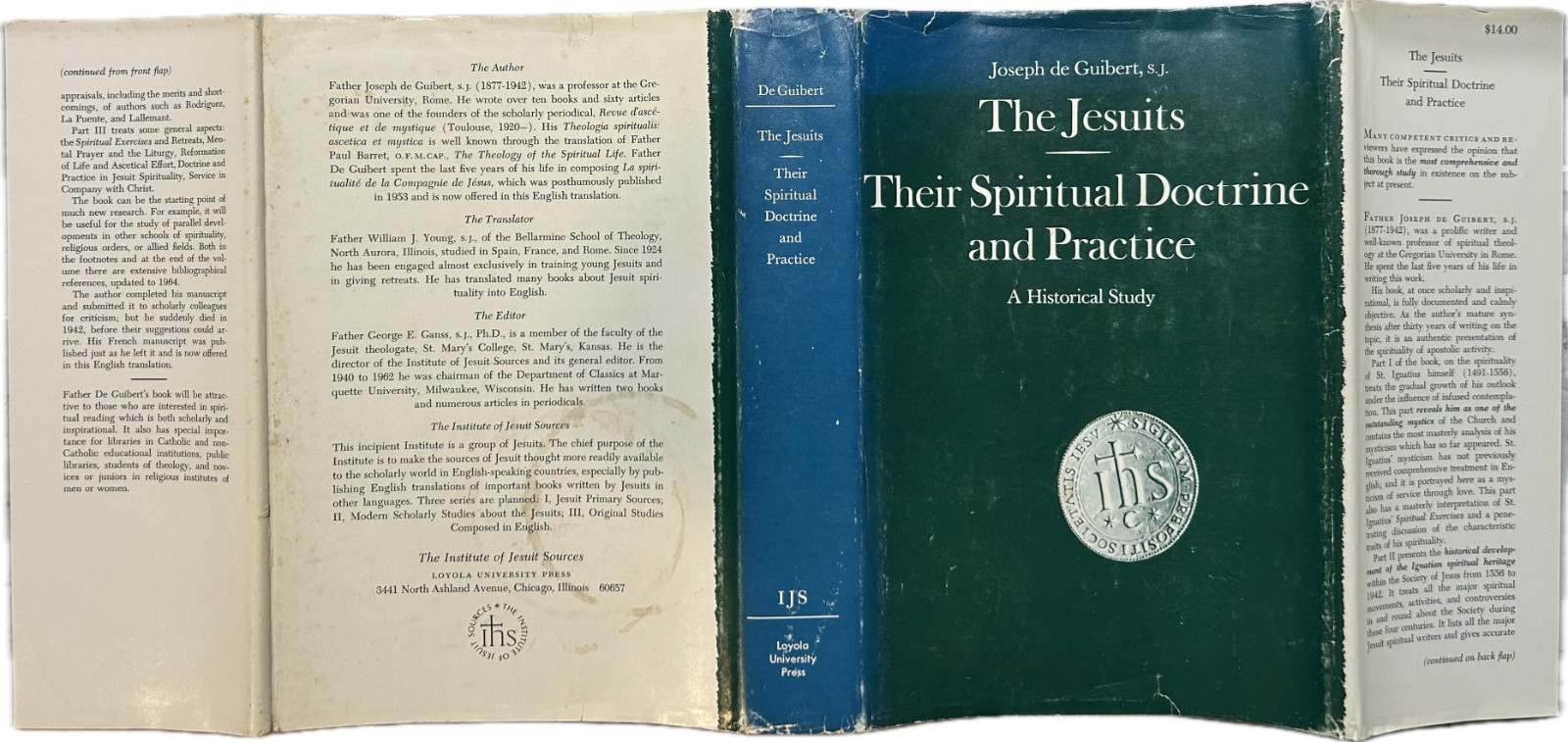 The Jesuits: Their Spiritual Doctrine and Practice, by Joseph de Guibert, HC, DJ
