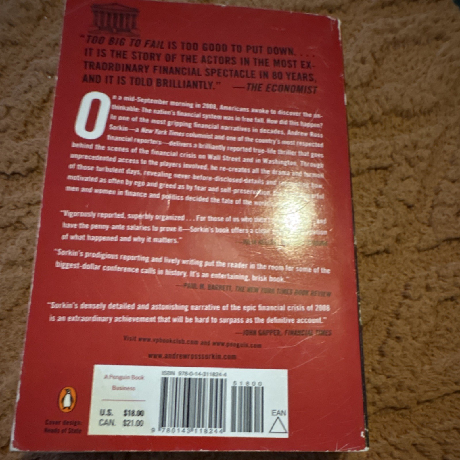 Andrew Ross Sorkin Too Big to Fail Updated Edition Uk-B Paperback Penguin 2010