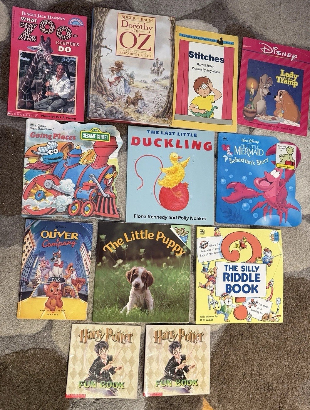 Lot 12 Childrens Story Books Disney Sesame Street Golden Dorothy Oz Harry Potter